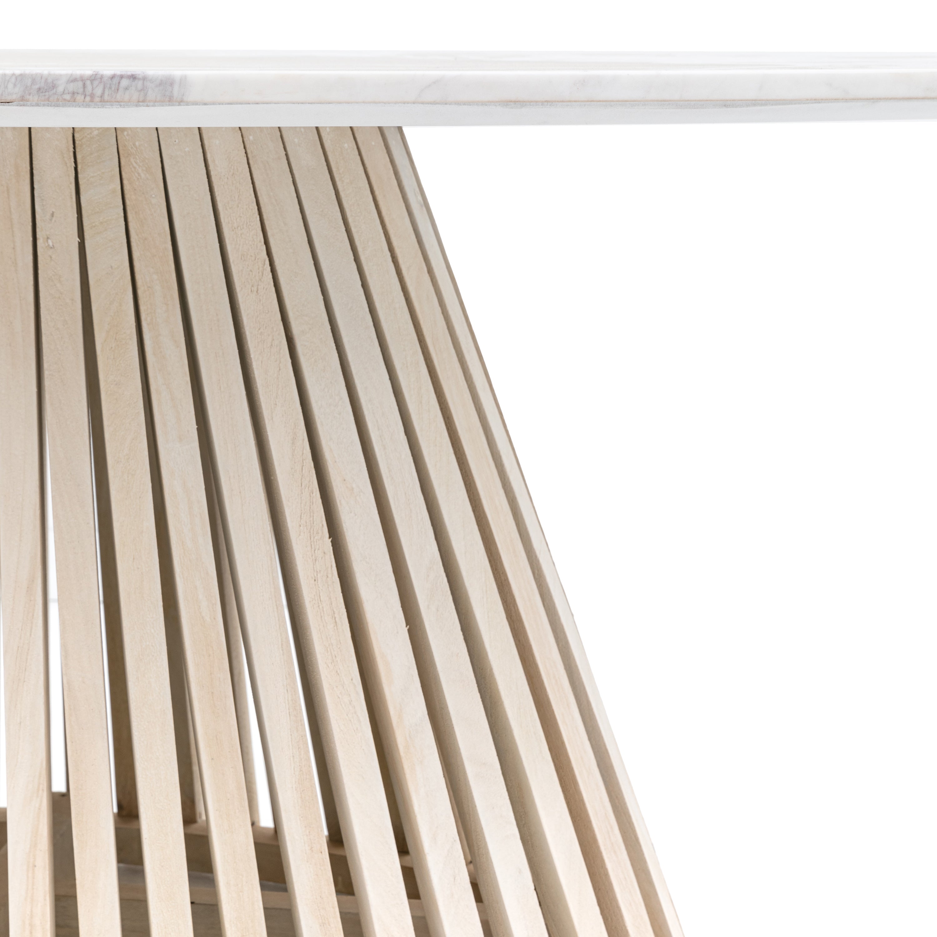 Ardeo Mango Wood & White Marble Oval Dining Table | 6 Seater