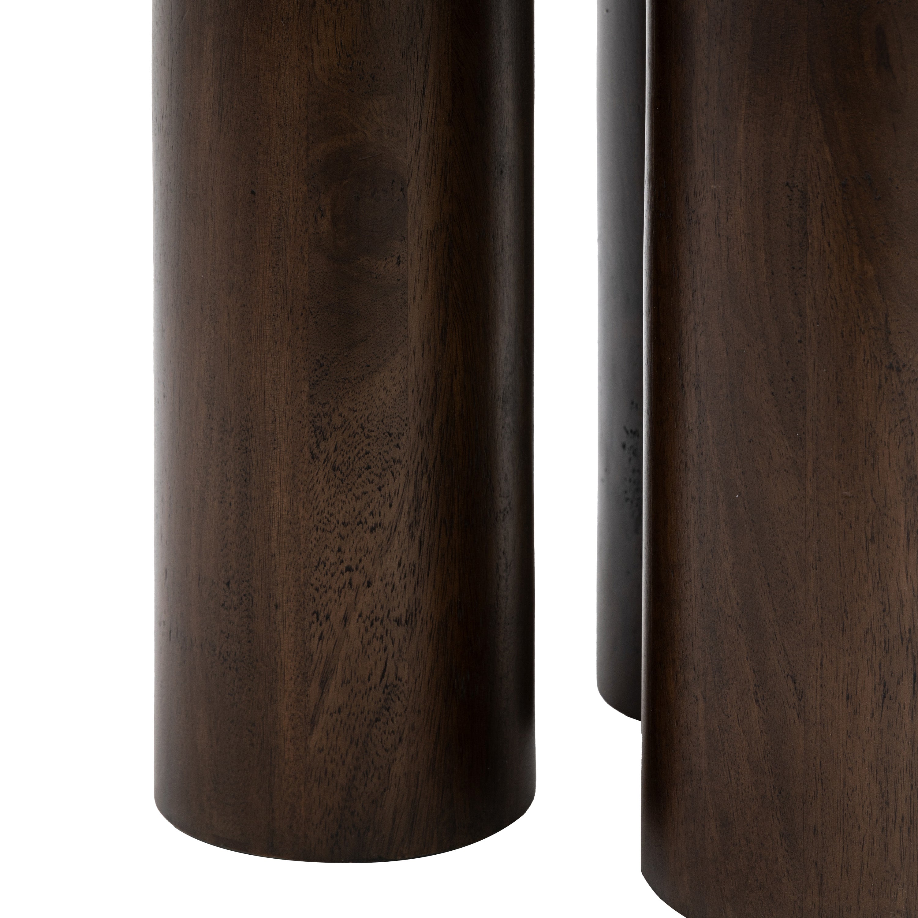 Marmo Dark Brown Mango Wood & Travertine Round Coffee Table