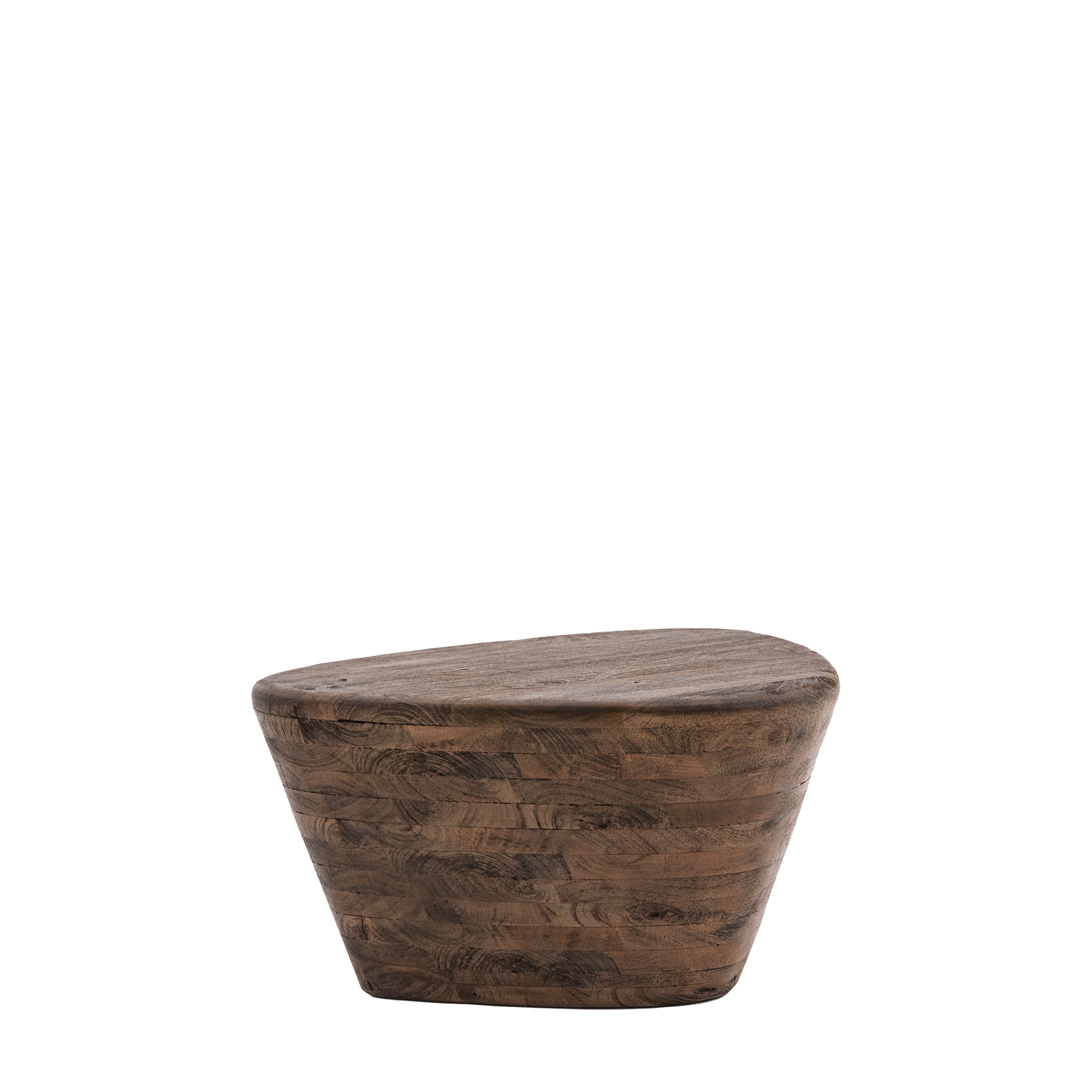 Niro Carved Dark Brown Mango Wood Side Table