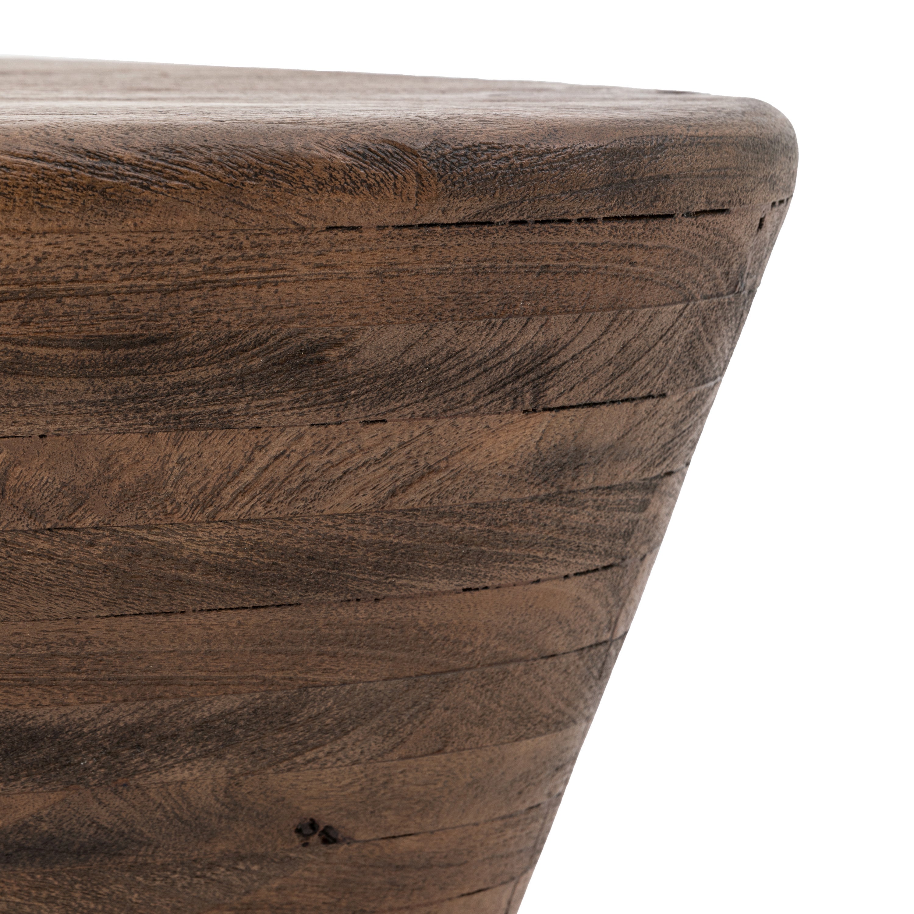 Niro Carved Dark Brown Mango Wood Side Table