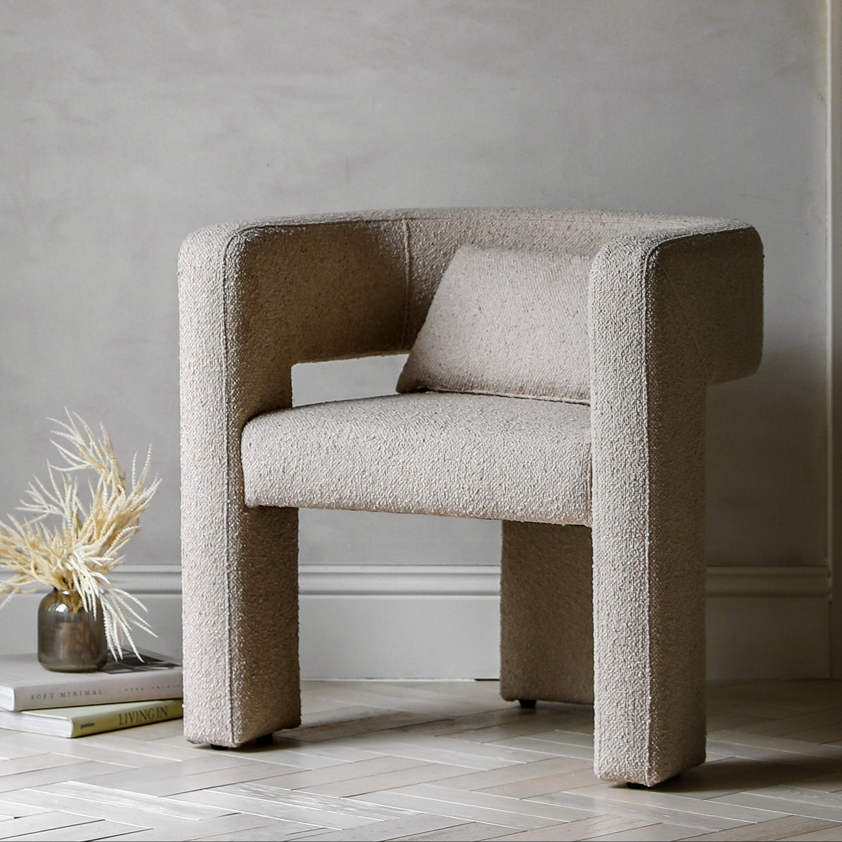 Vescia Taupe Boucle Armchair