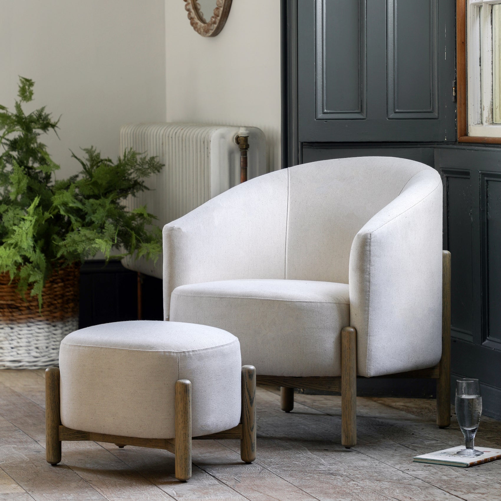 Hobson Natural Cream Footstool