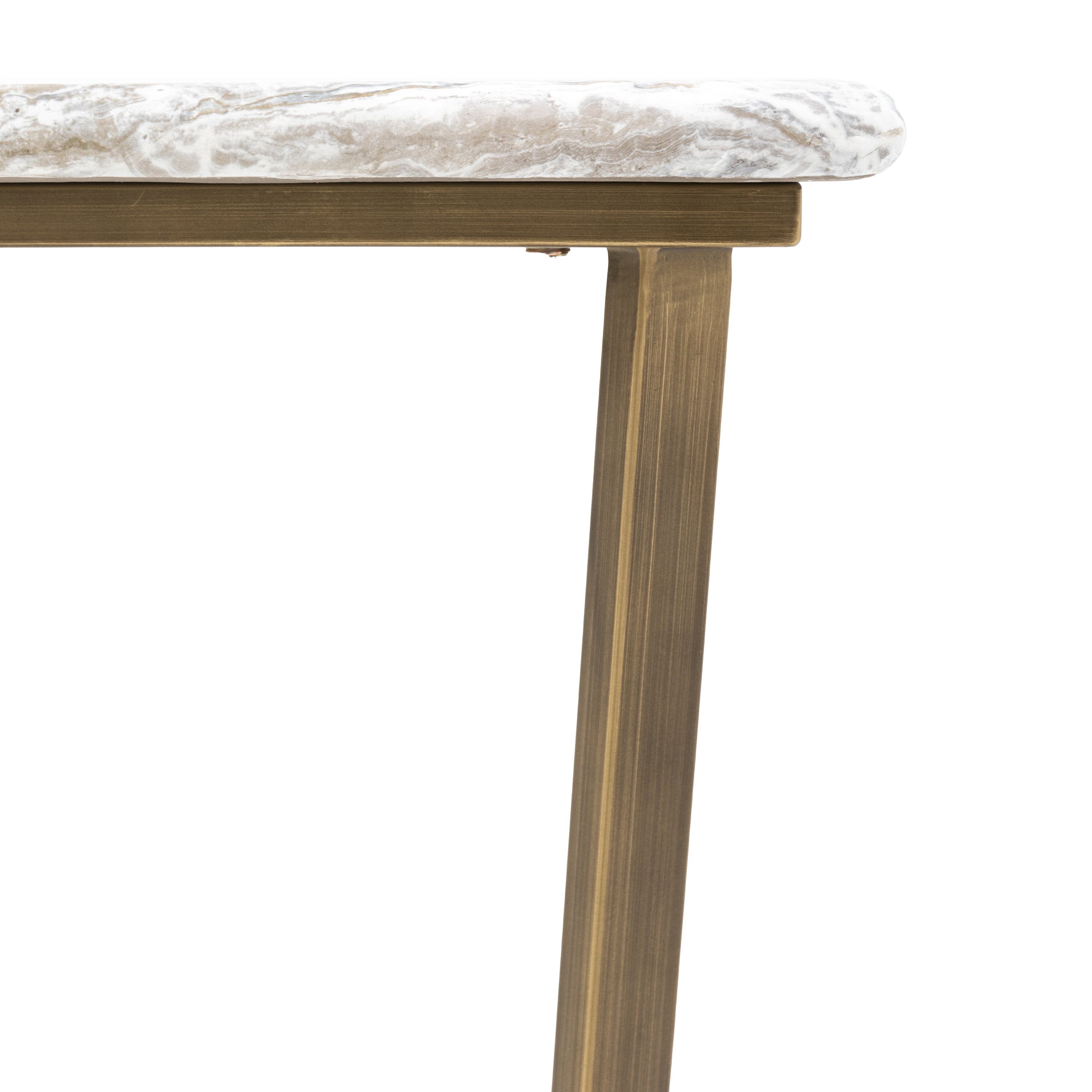 Bilbao Gold & White/Green Marble Effect Console Table