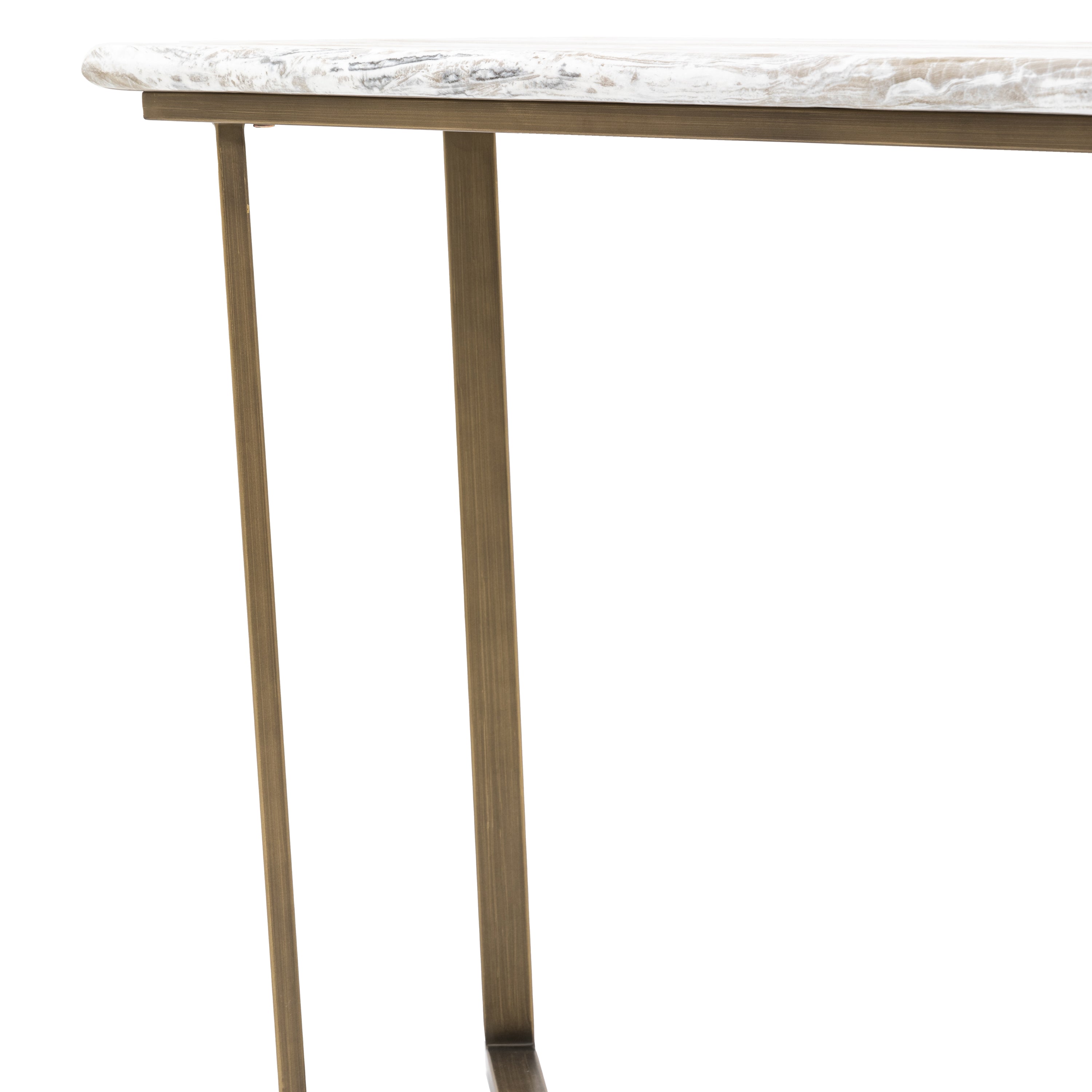 Bilbao Gold & White/Green Marble Effect Console Table