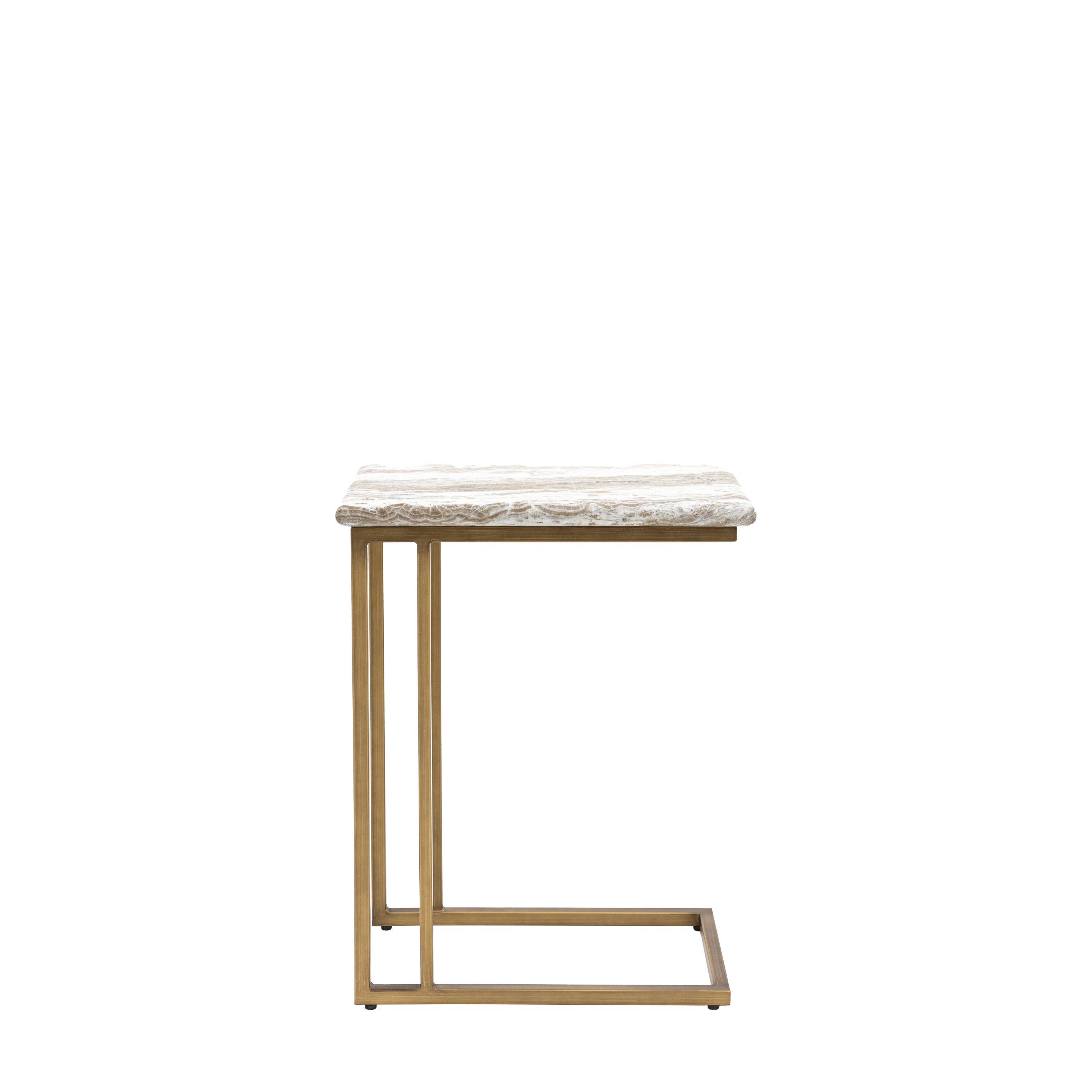 Bilbao Gold & White/Green Marble Effect Supper Side Table