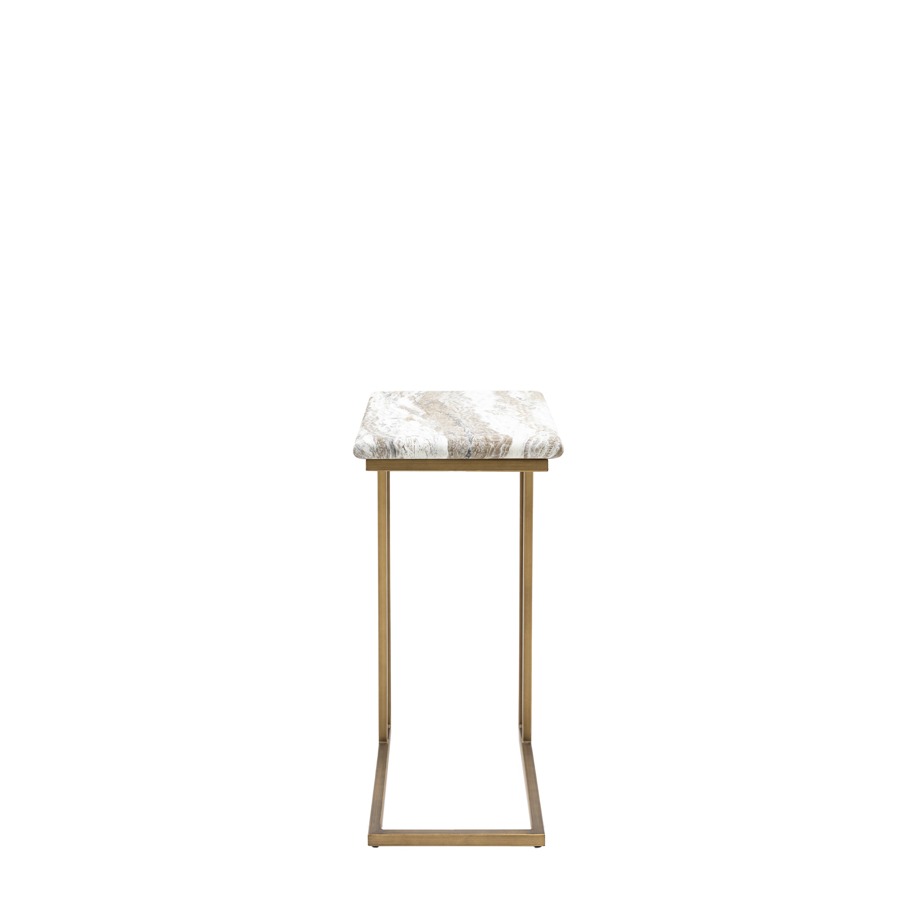 Bilbao Gold & White/Green Marble Effect Supper Side Table