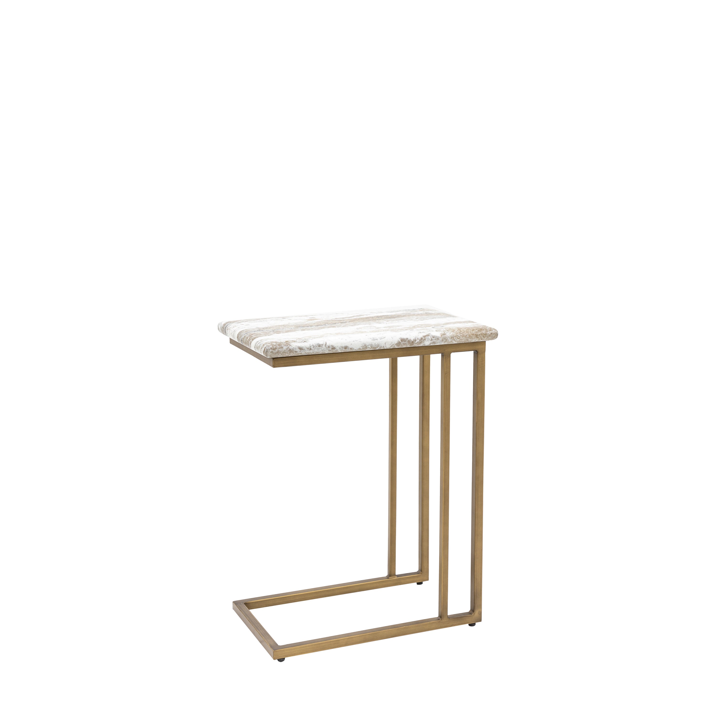 Bilbao Gold & White/Green Marble Effect Supper Side Table