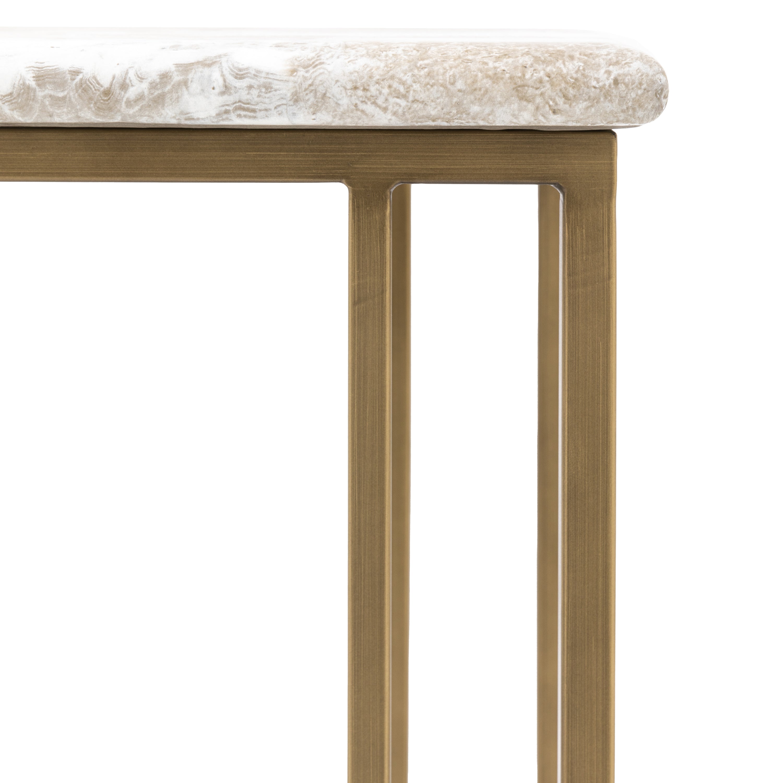 Bilbao Gold & White/Green Marble Effect Supper Side Table