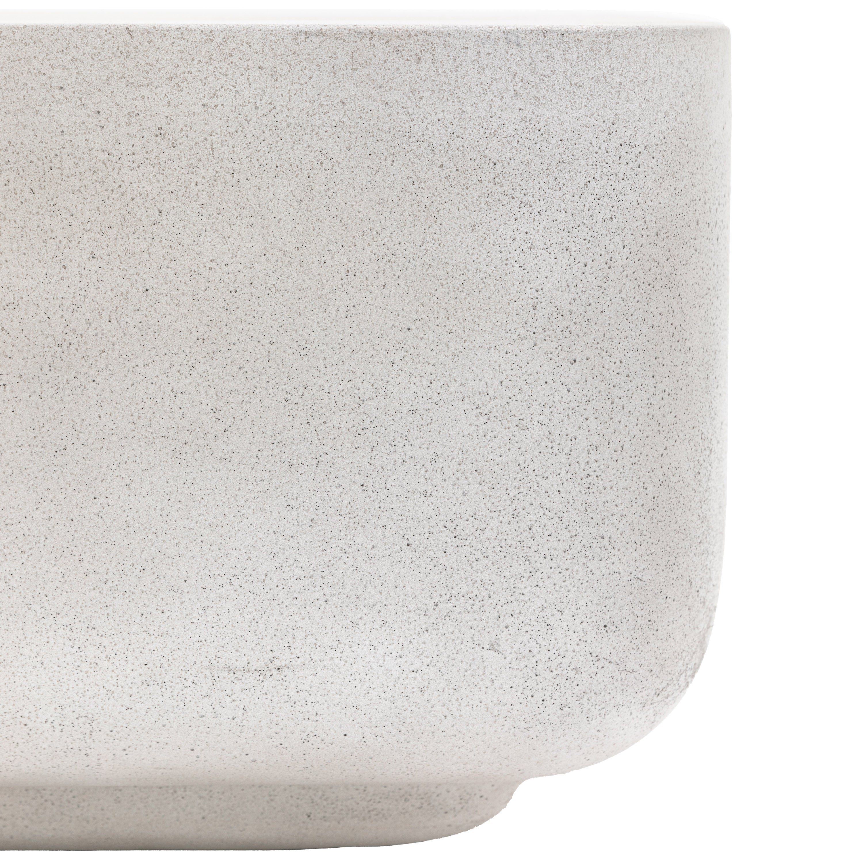 Massa White Concrete Rounded Square Coffee Table