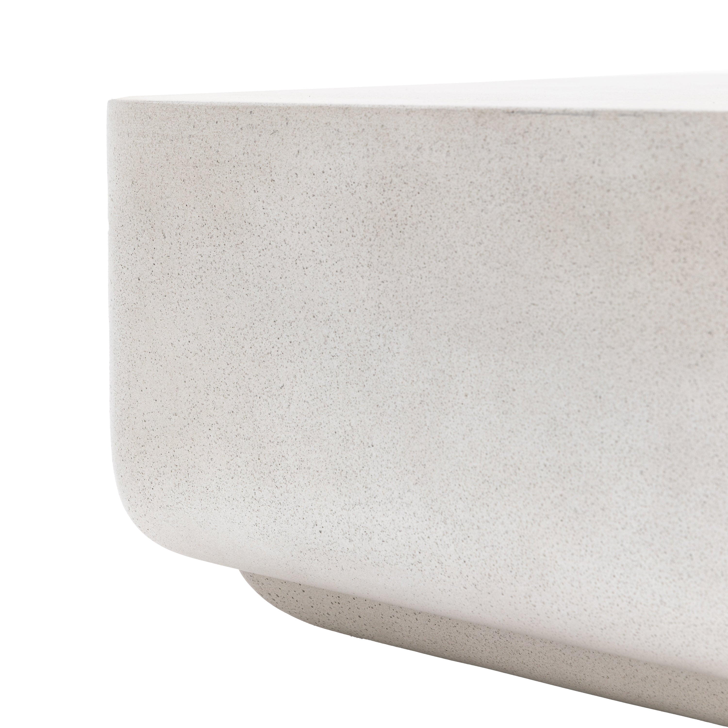 Massa White Concrete Rounded Square Coffee Table