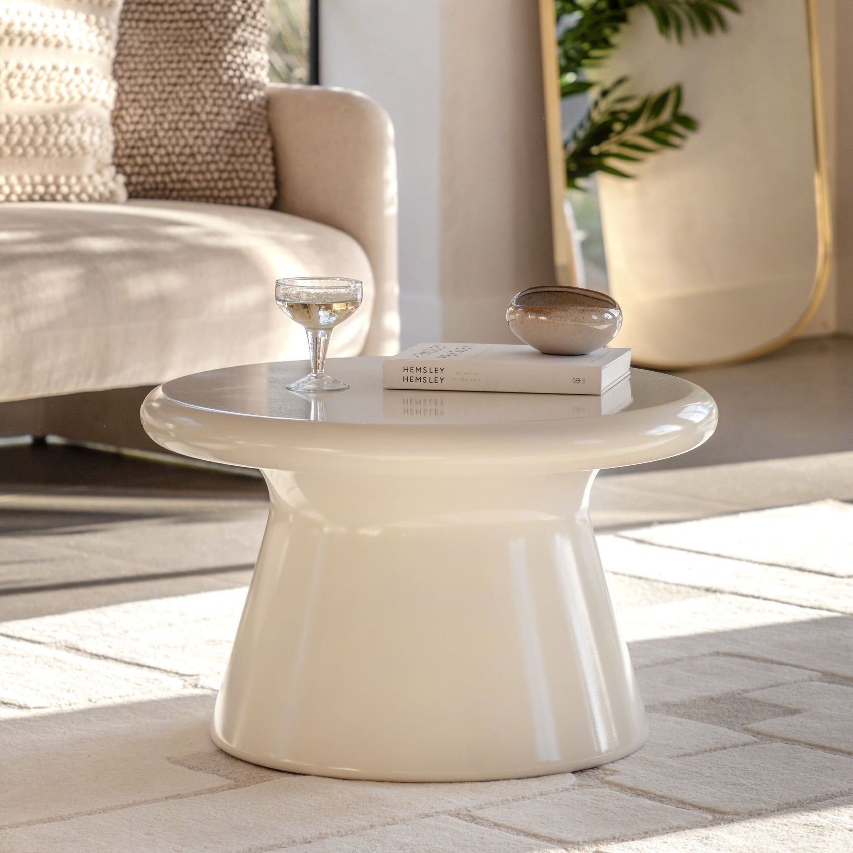 Marmo Cream Gloss Round Coffee Table