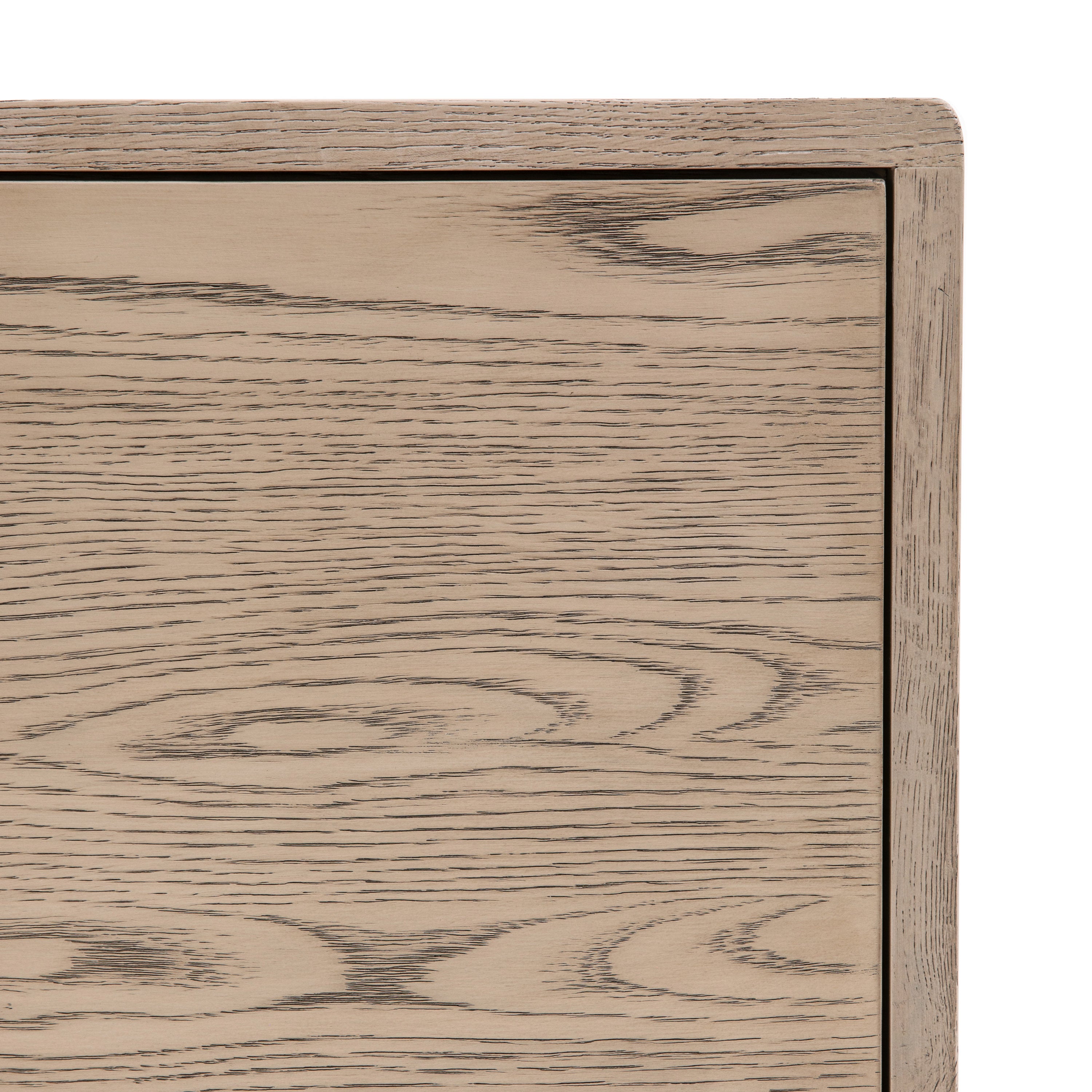 Novu Carved Smoked Oak Wood Sideboard