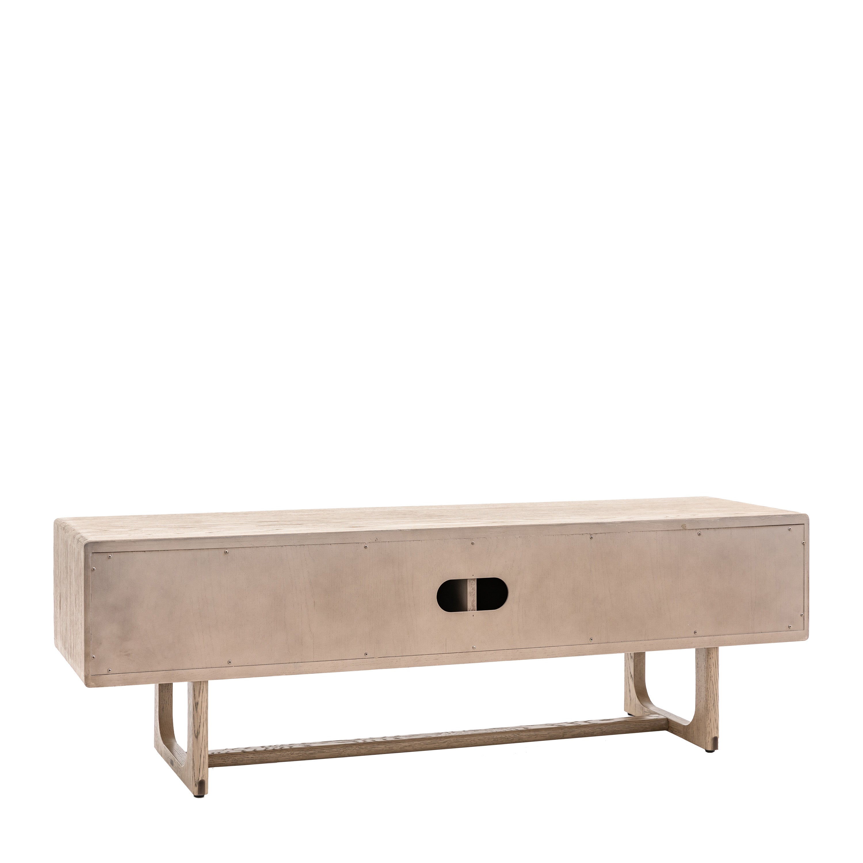 Novu Carved Smoked Oak Wood TV Unit