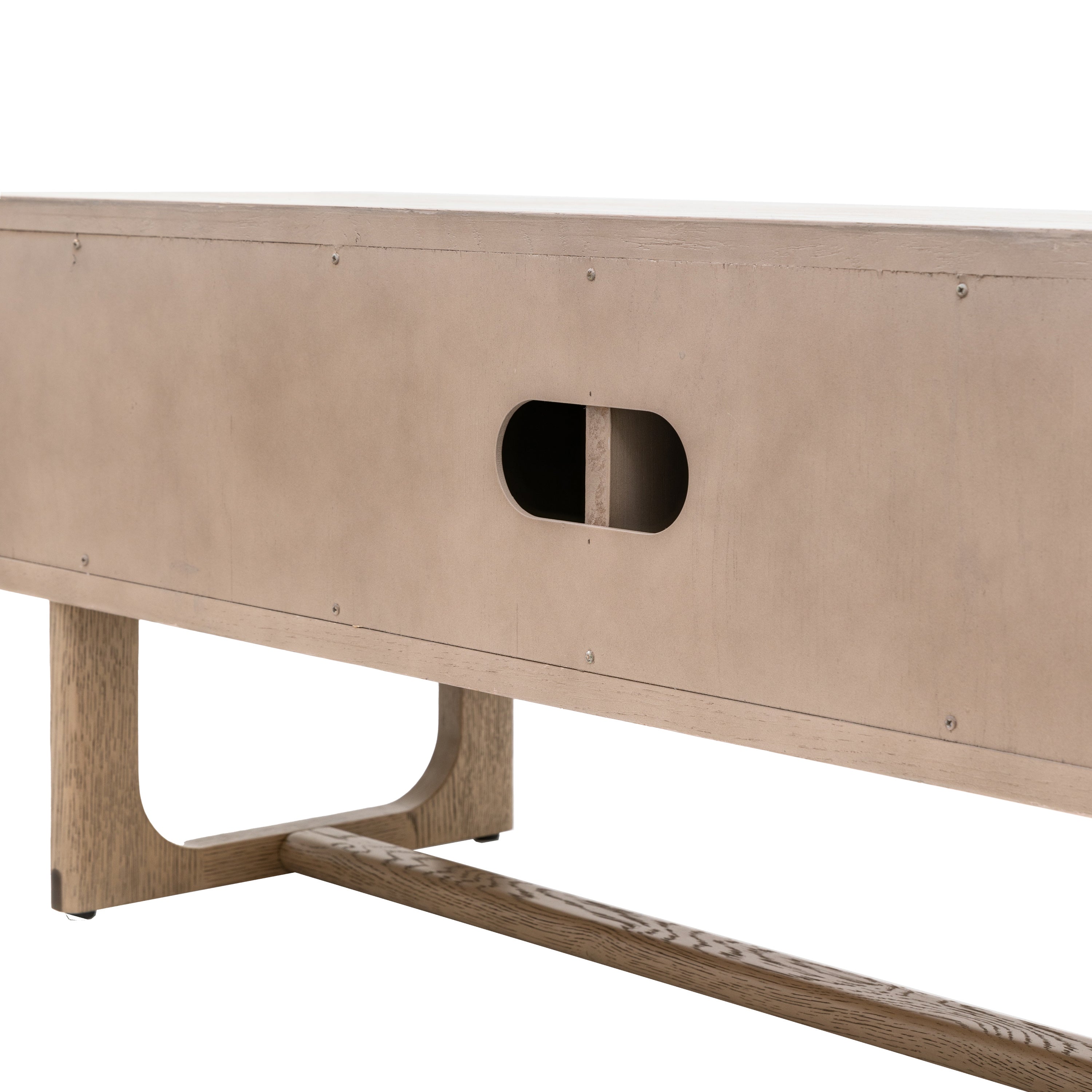 Novu Carved Smoked Oak Wood TV Unit