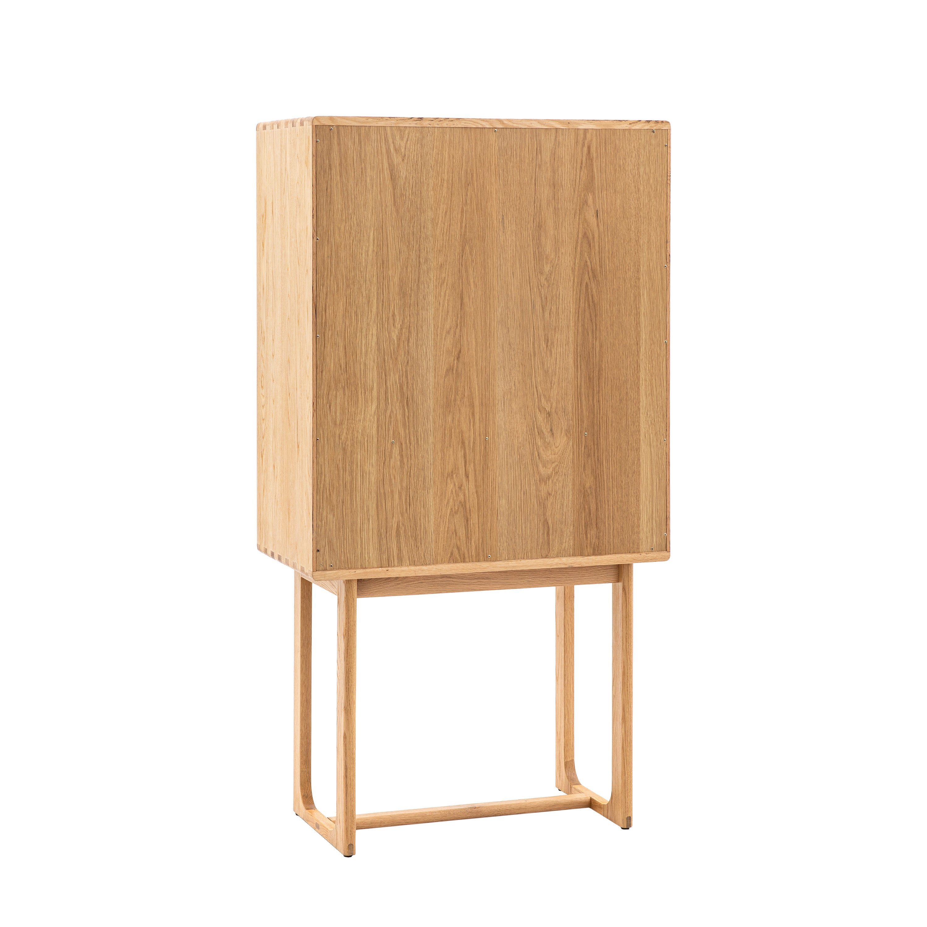 Novu Natural Oak Wood Cocktail Cabinet