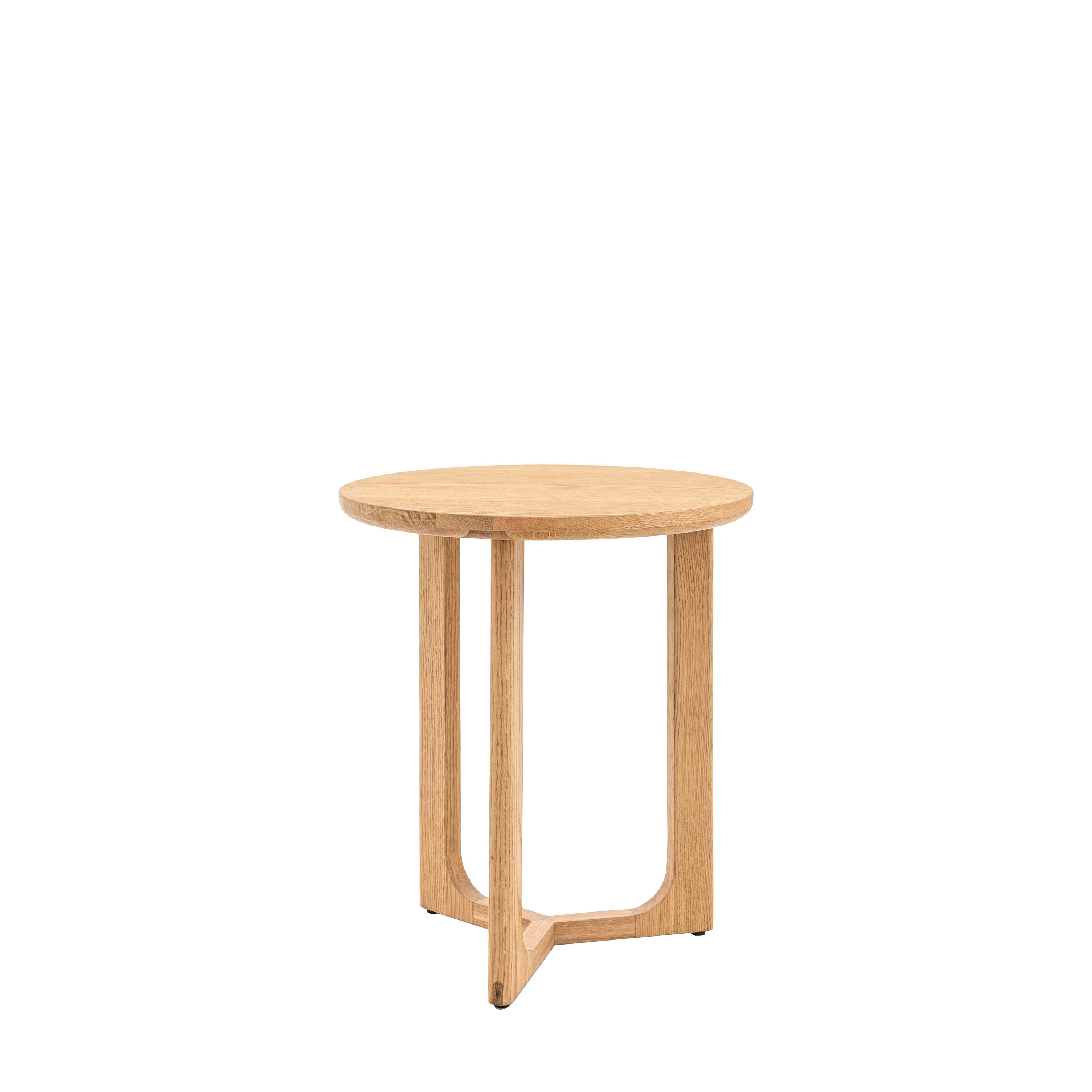 Novu Natural Oak Wood Round Side Table