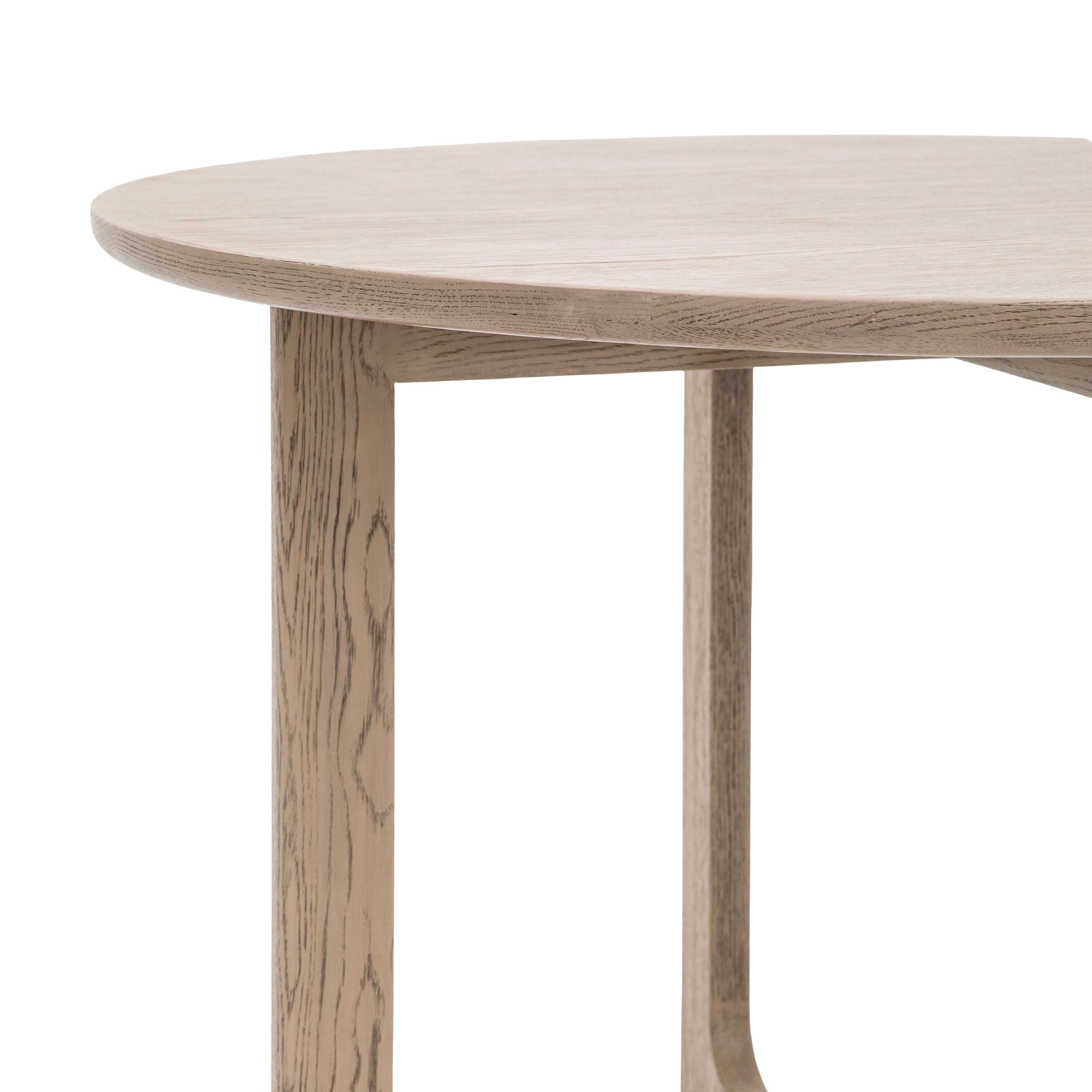 Novu Smoked Oak Wood Round Dining Table | 4 Seater