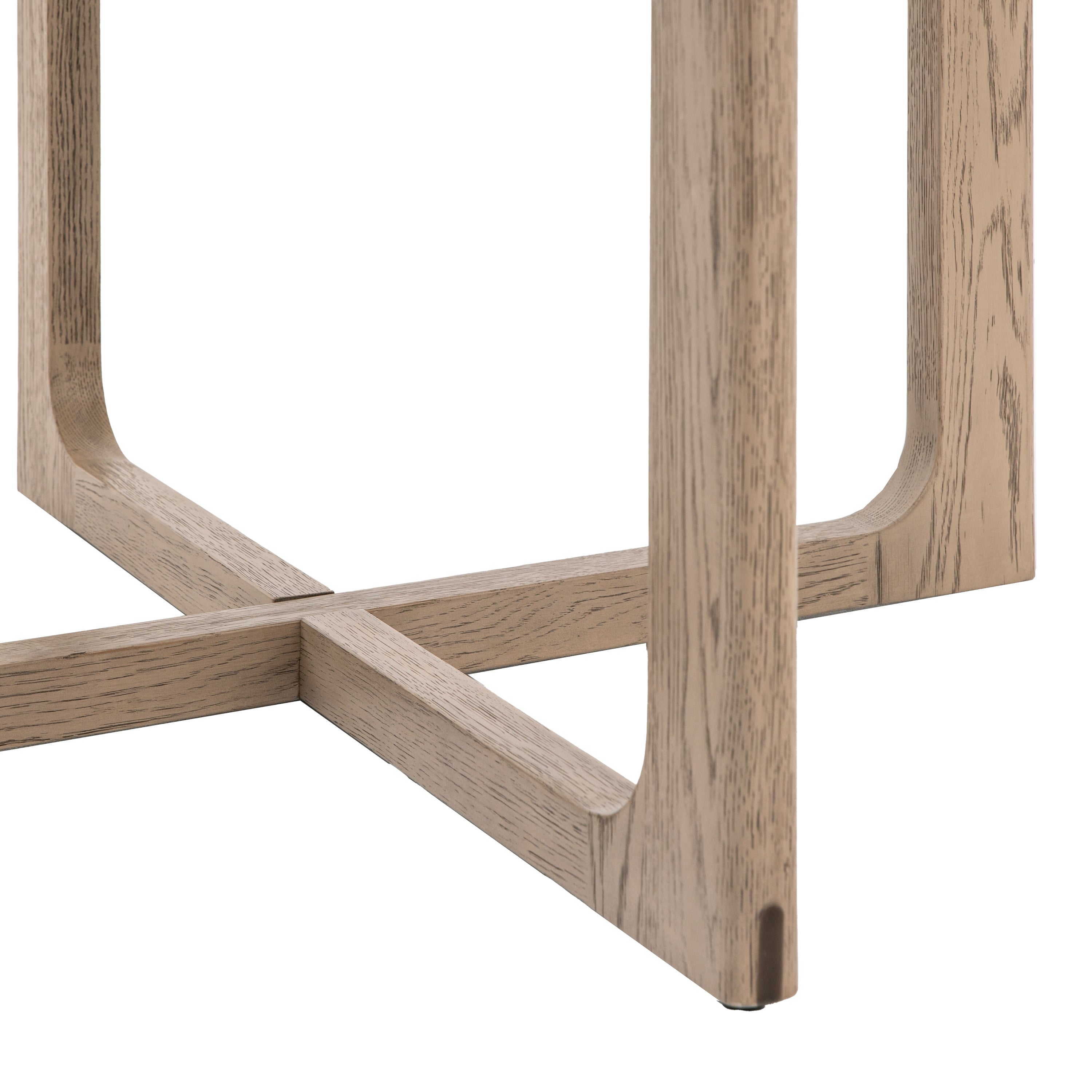 Novu Smoked Oak Wood Round Dining Table | 4 Seater