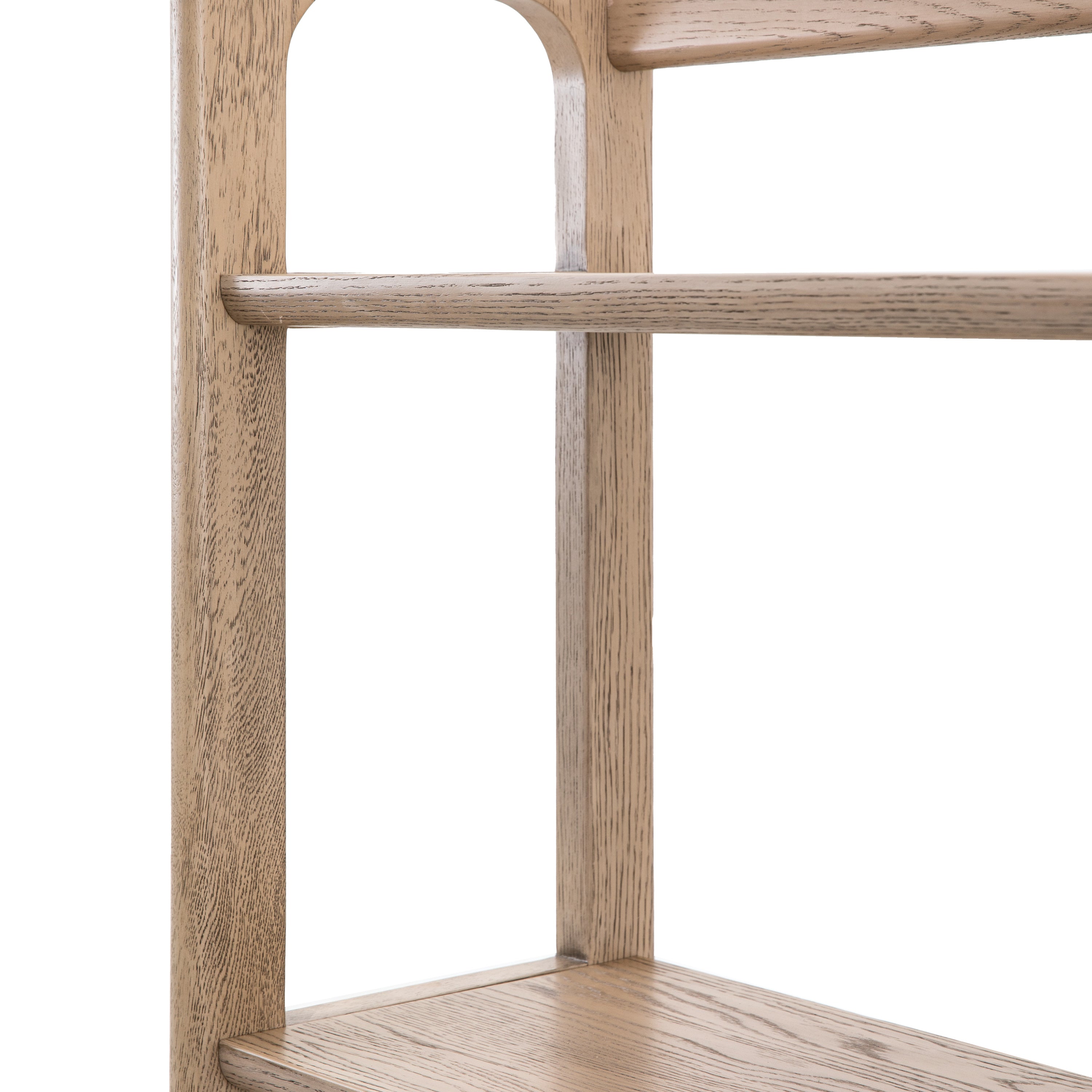Novu Smoked Oak Wood Open Display Tall