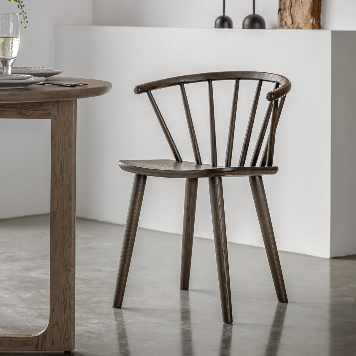 Set of 2 Novu Mocha Brown Oak Wood Dining Chair