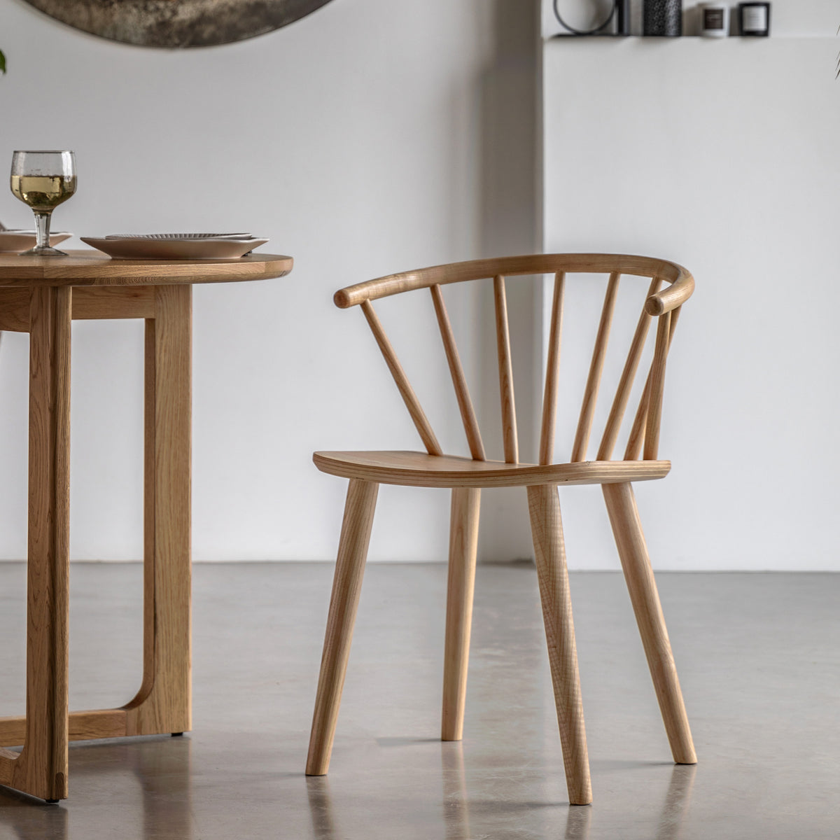 Set of 2 Novu Natural Oak Wood Dining Chair