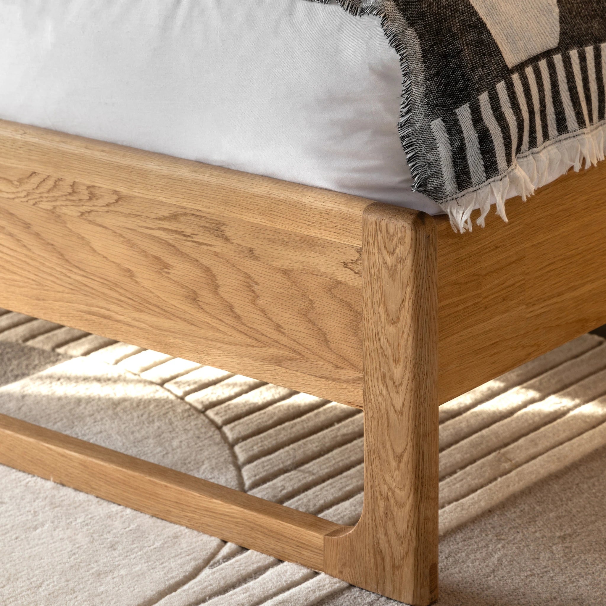 Novu Natural Oak Wood Double Bed