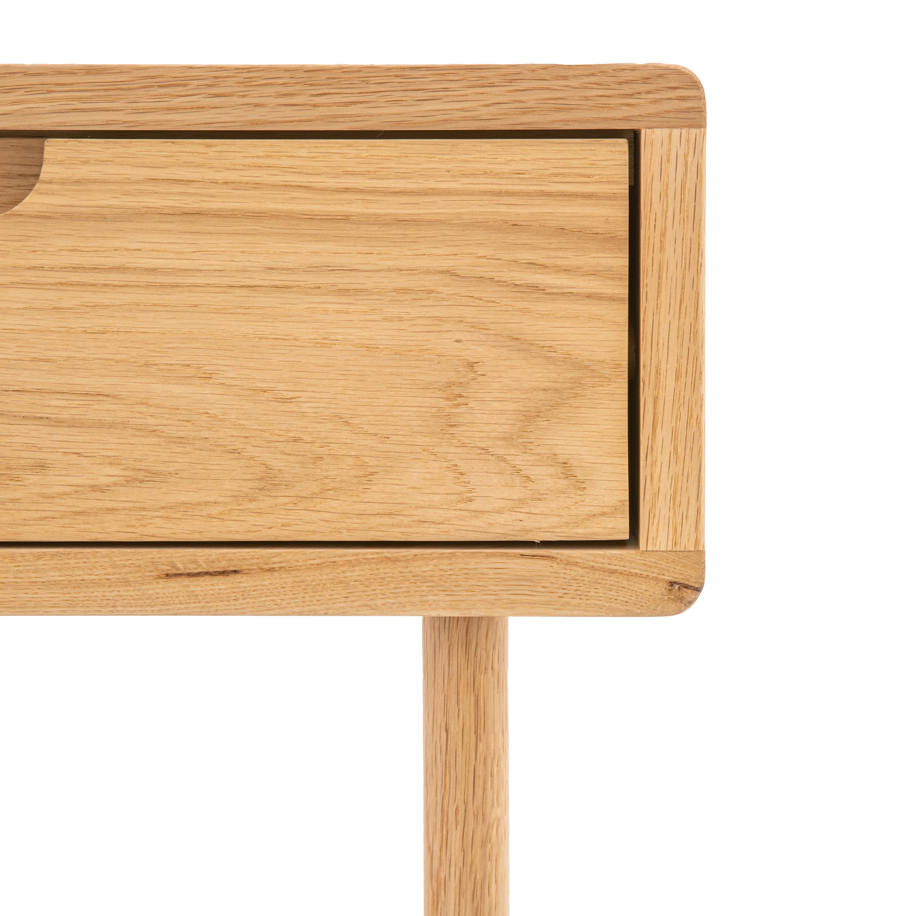 Novu Natural Oak Wood Bedside Table | 1 Drawer