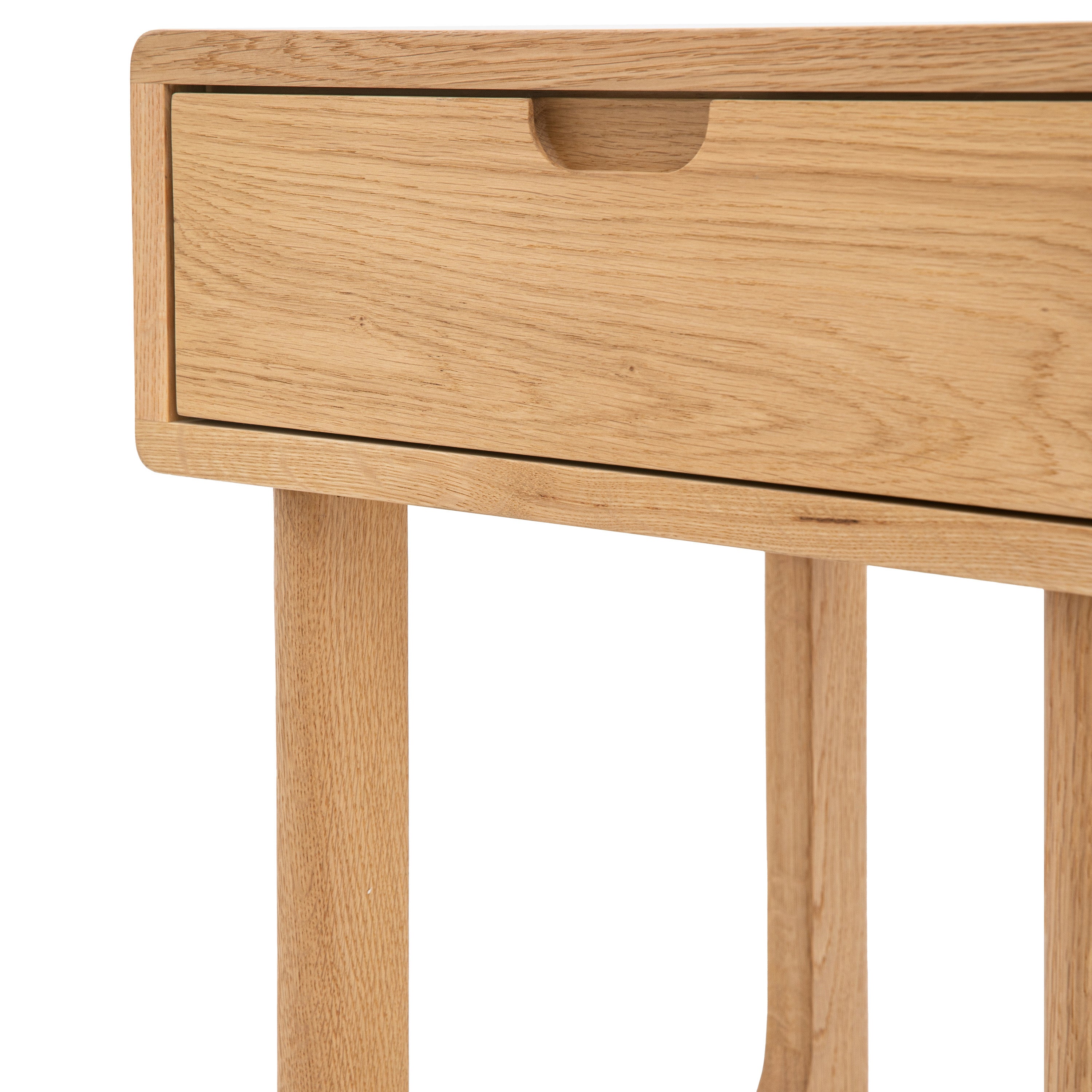 Novu Natural Oak Wood Bedside Table | 1 Drawer