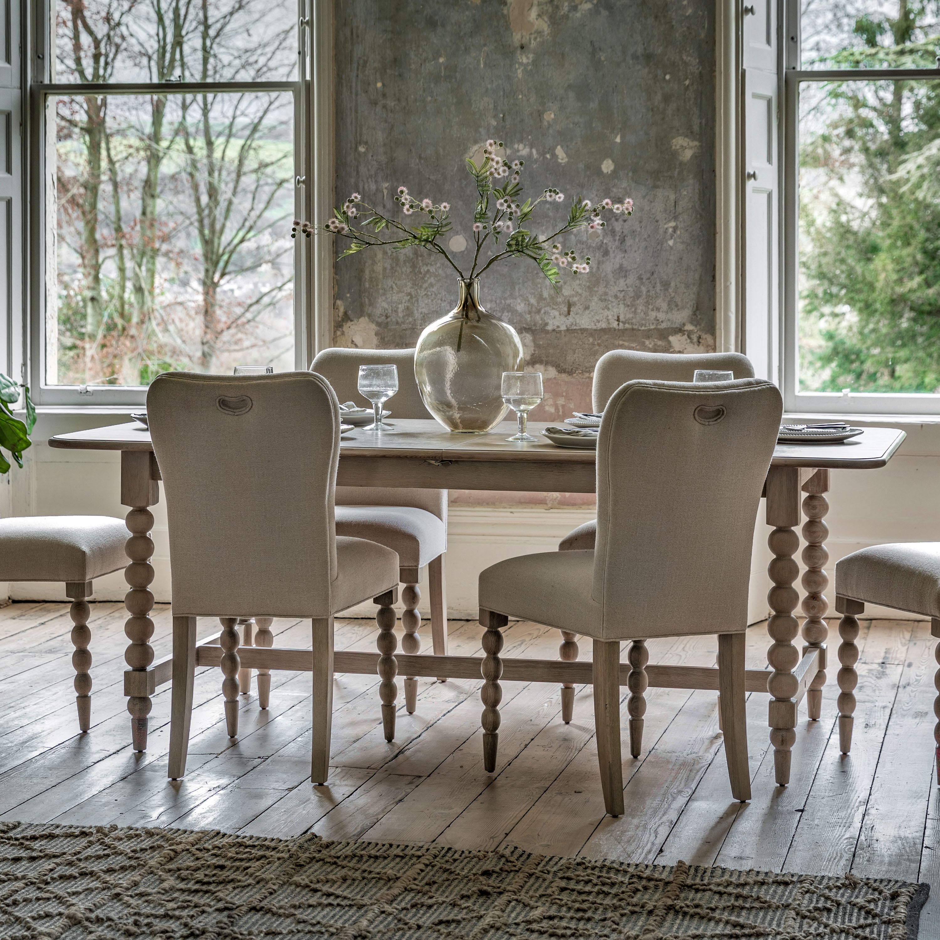 Birchfield Artisan Oak Wood Extending Dining Table | 6-8 Seater