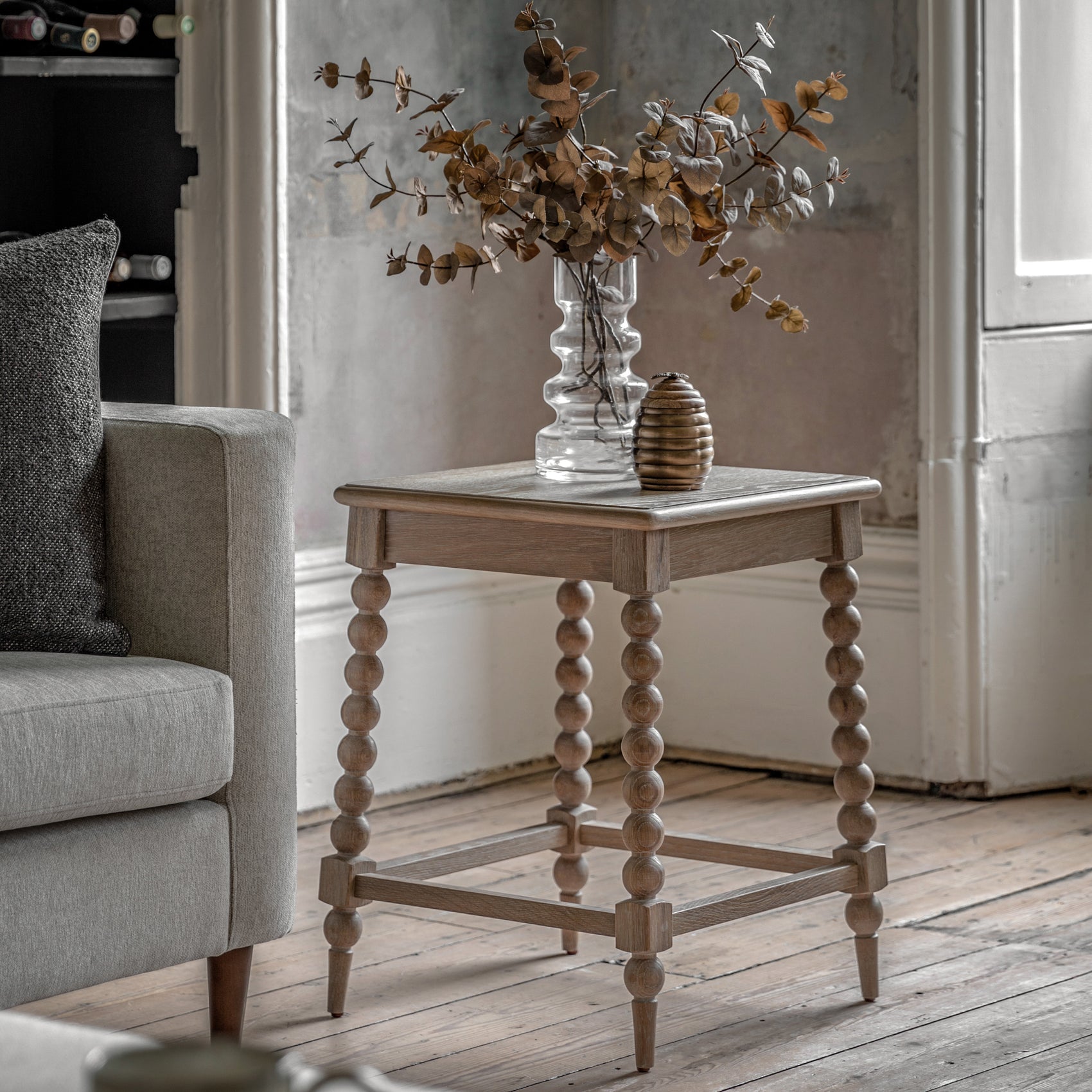 Birchfield Artisan Oak Wood Square Side Table
