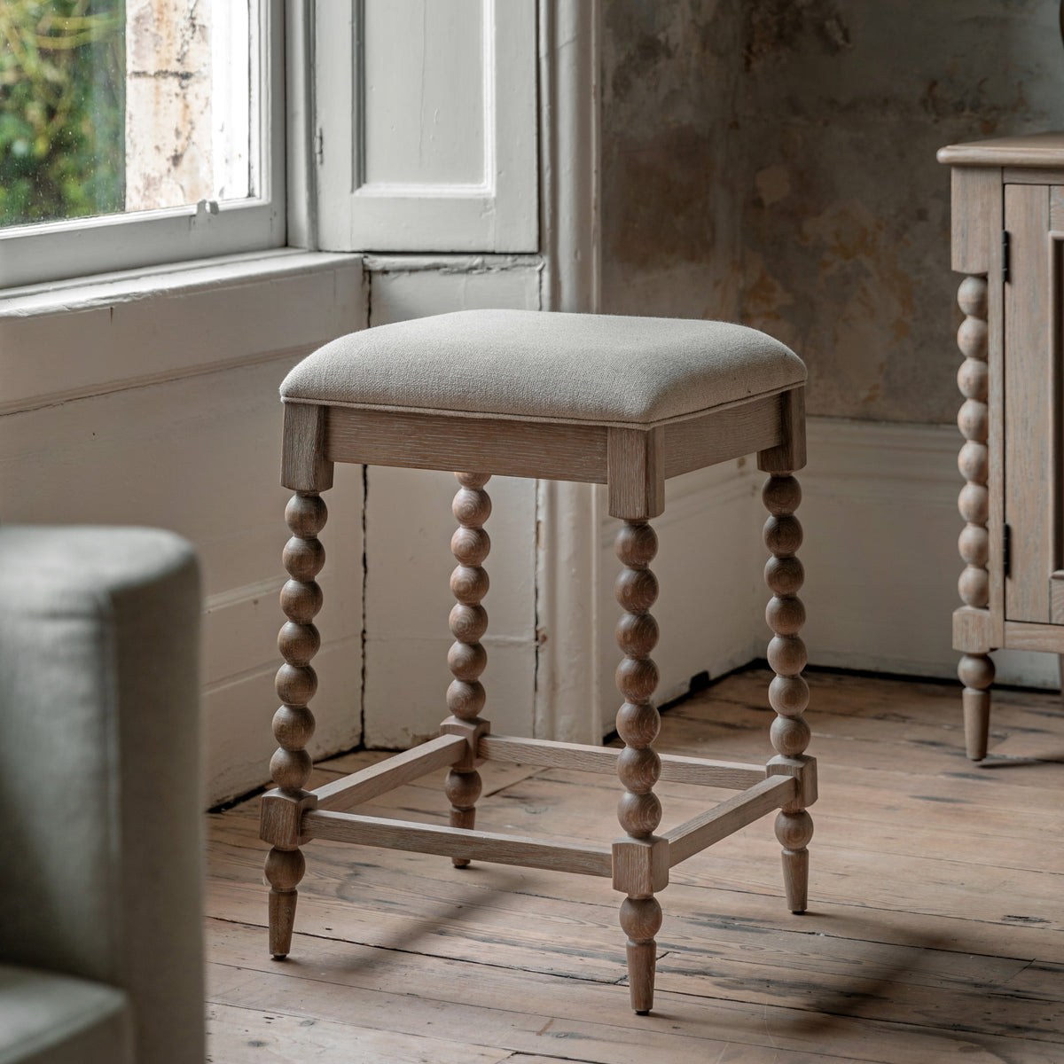 Birchfield Artisan Oak Wood Bar Stool