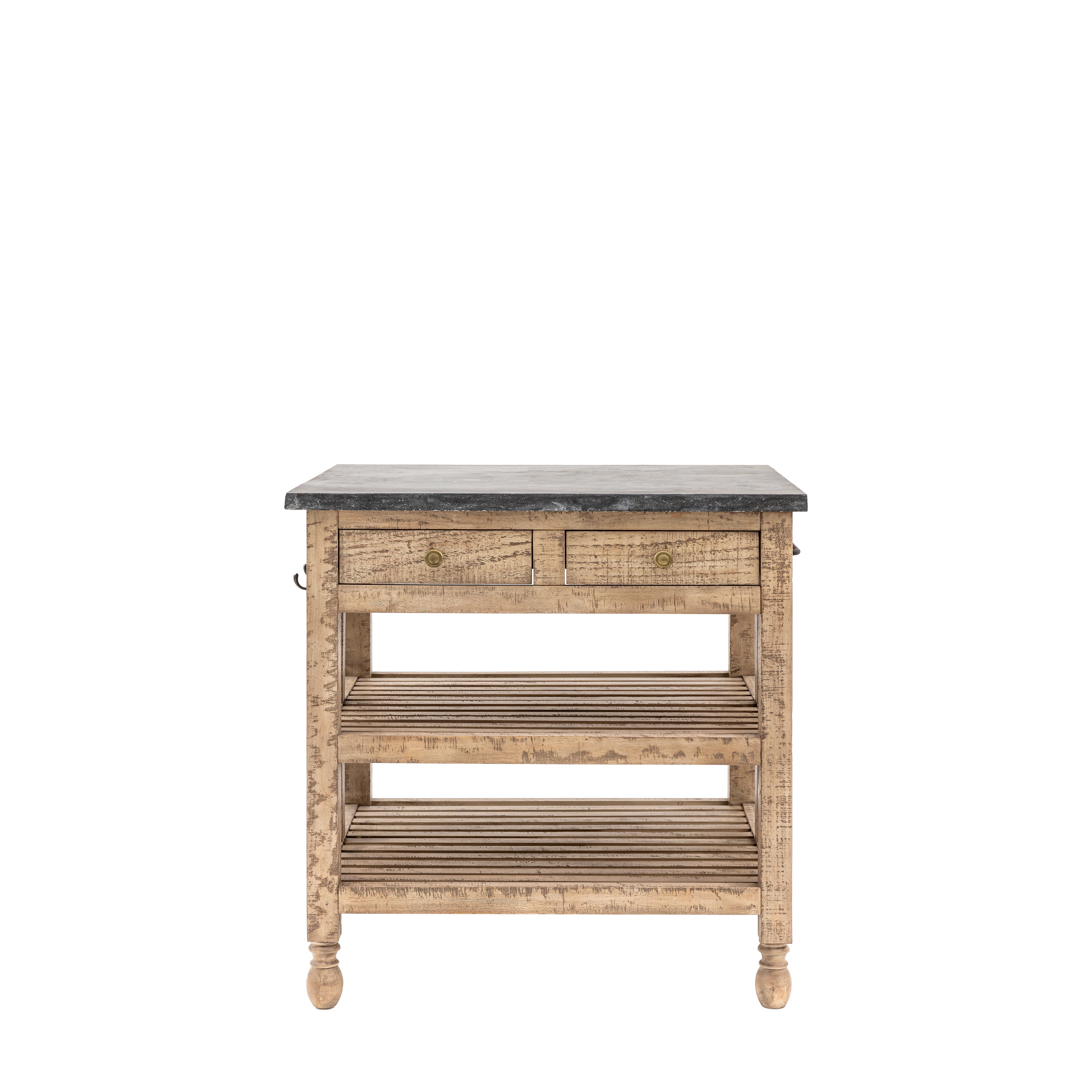 Bowen Natural Pine Wood Kitchen Island