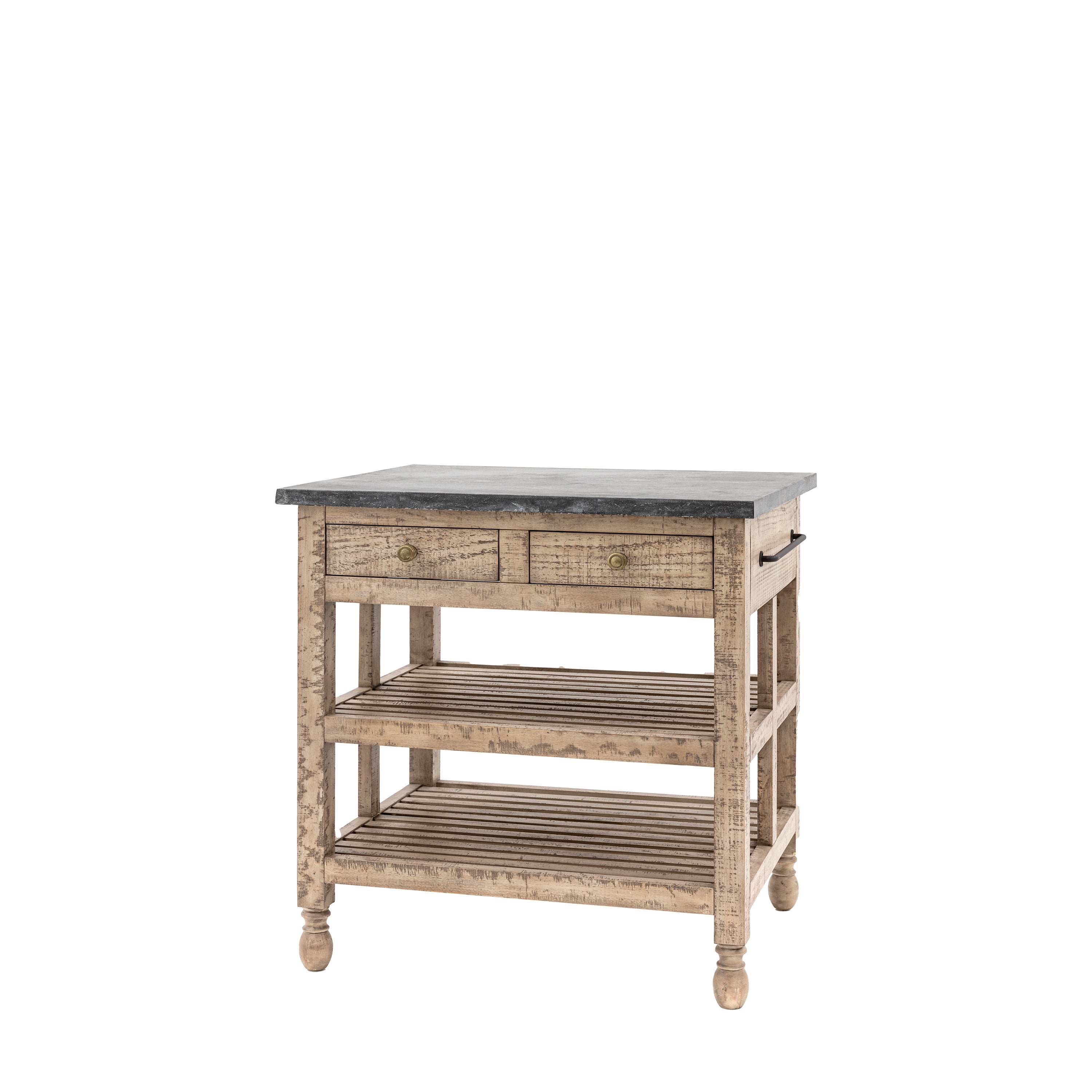 Bowen Natural Pine Wood Kitchen Island
