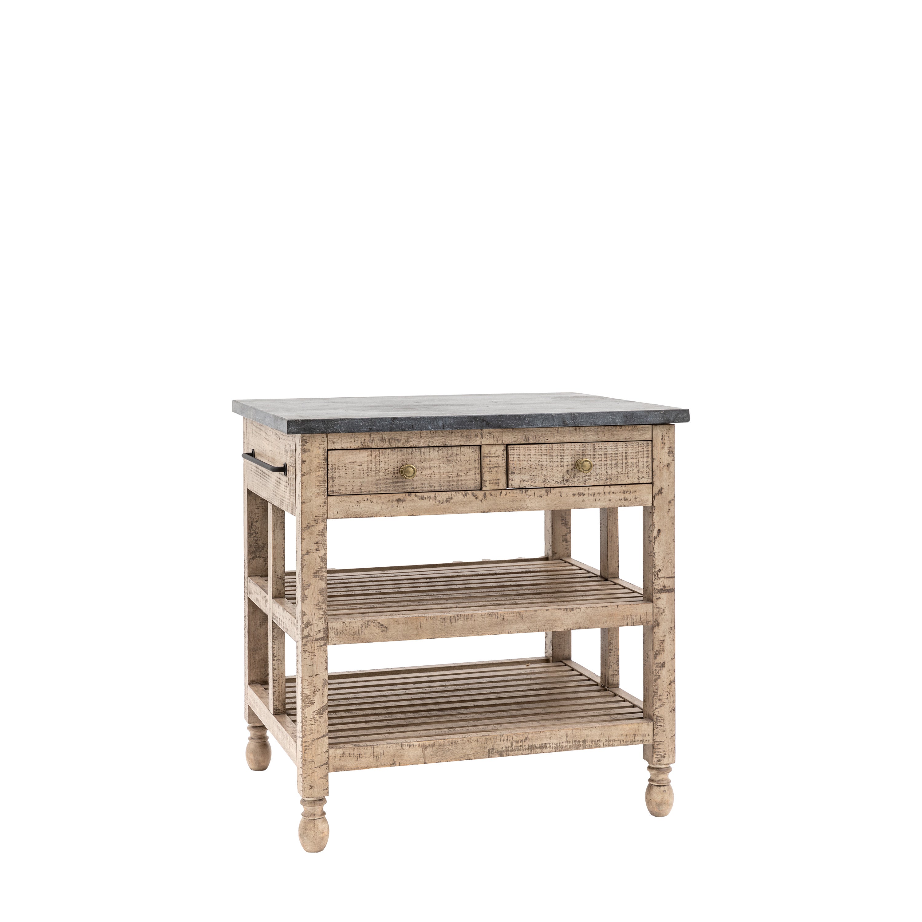 Bowen Natural Pine Wood Kitchen Island