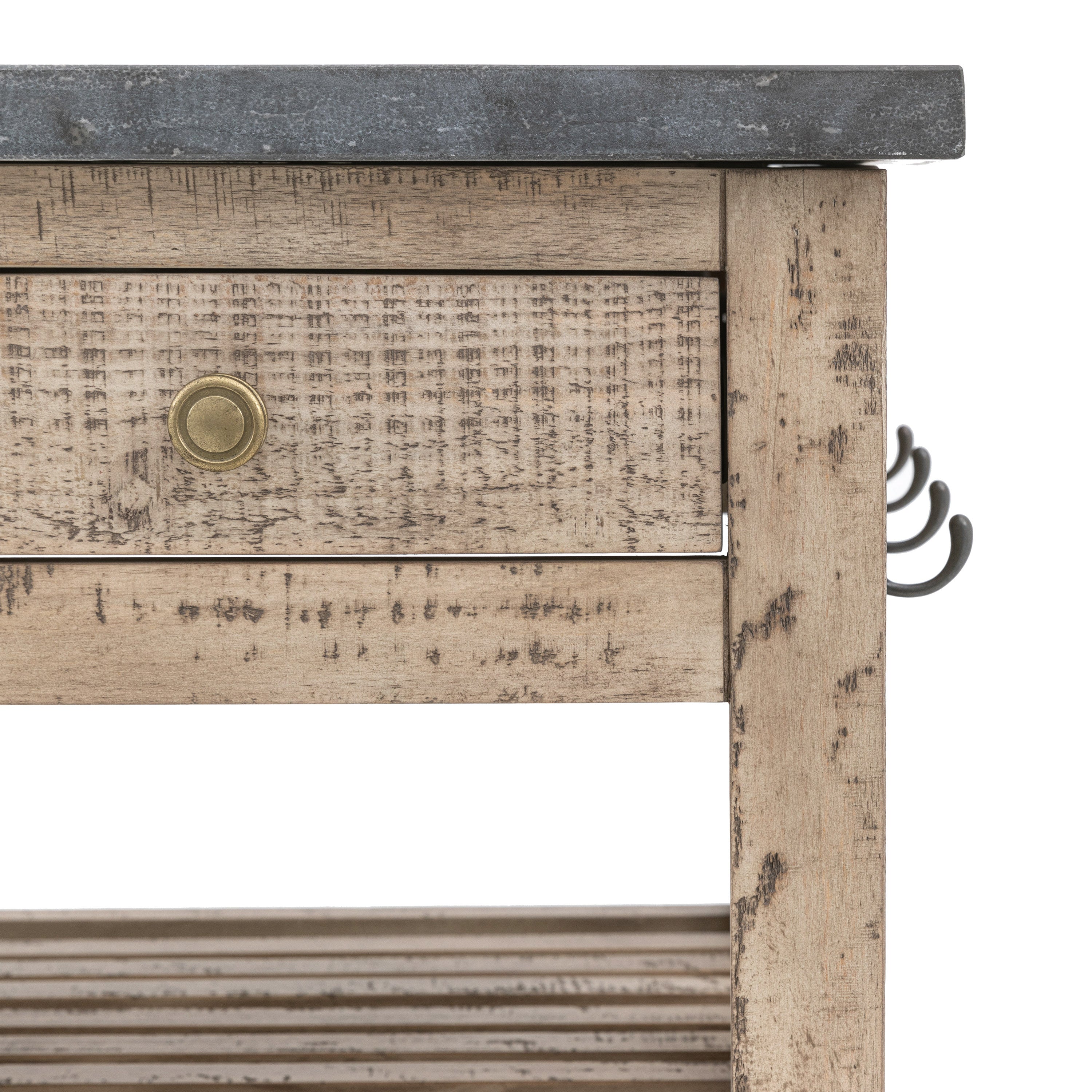 Bowen Natural Pine Wood Kitchen Island