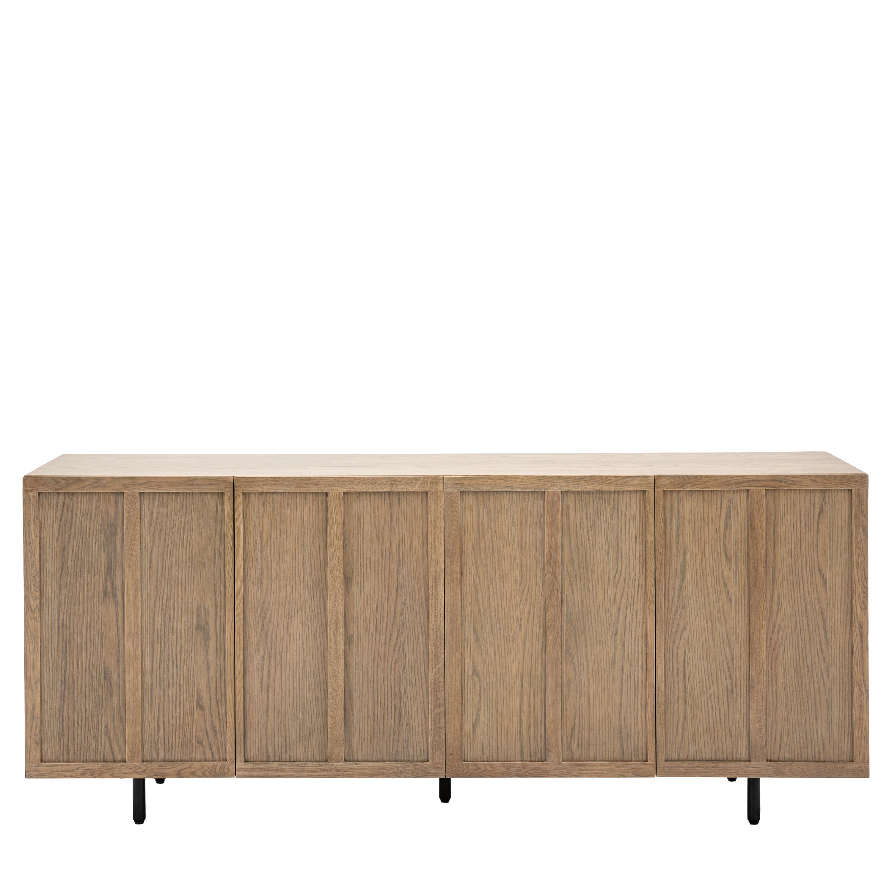Fore Panelled Natural Oak Wood Sideboard