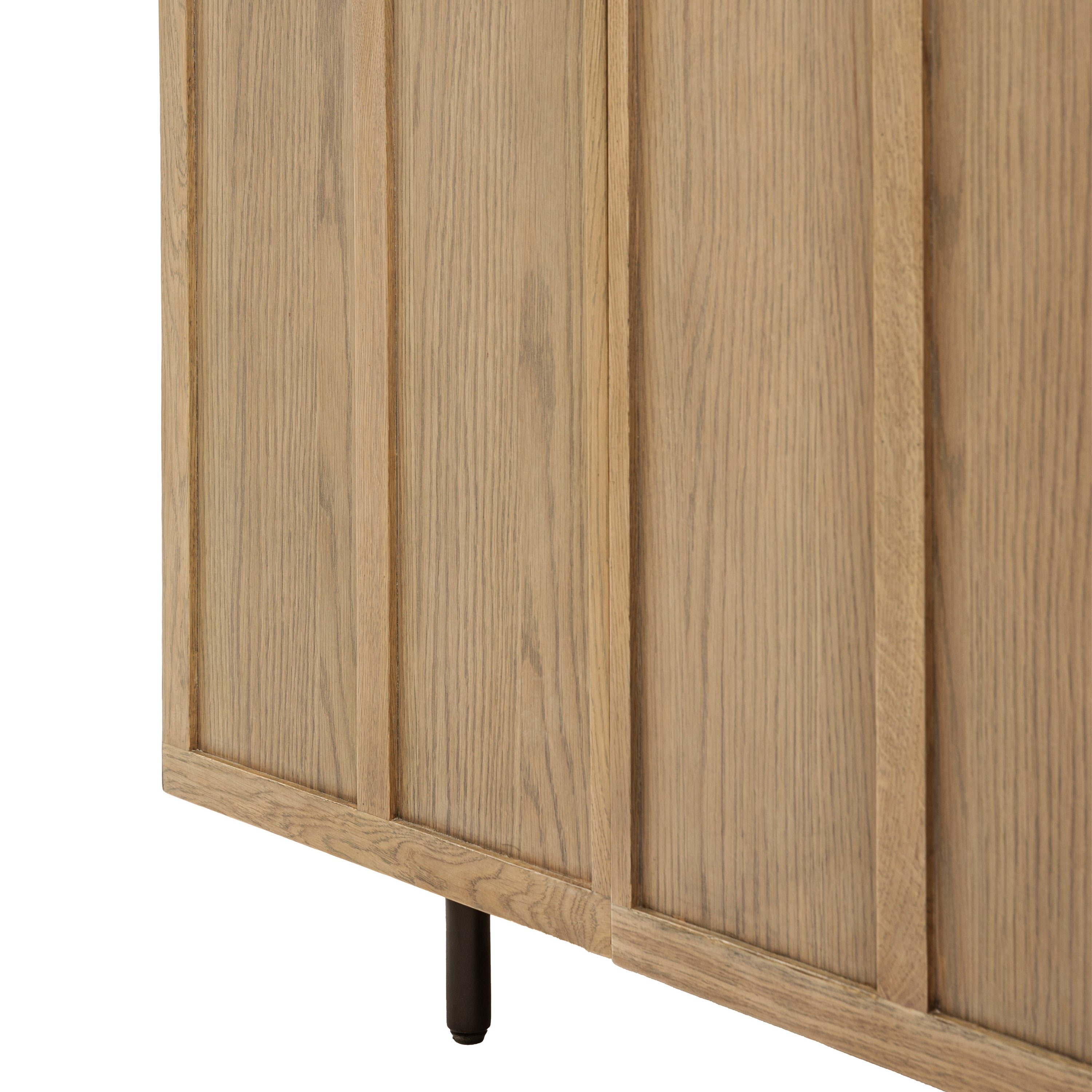 Fore Panelled Natural Oak Wood Sideboard