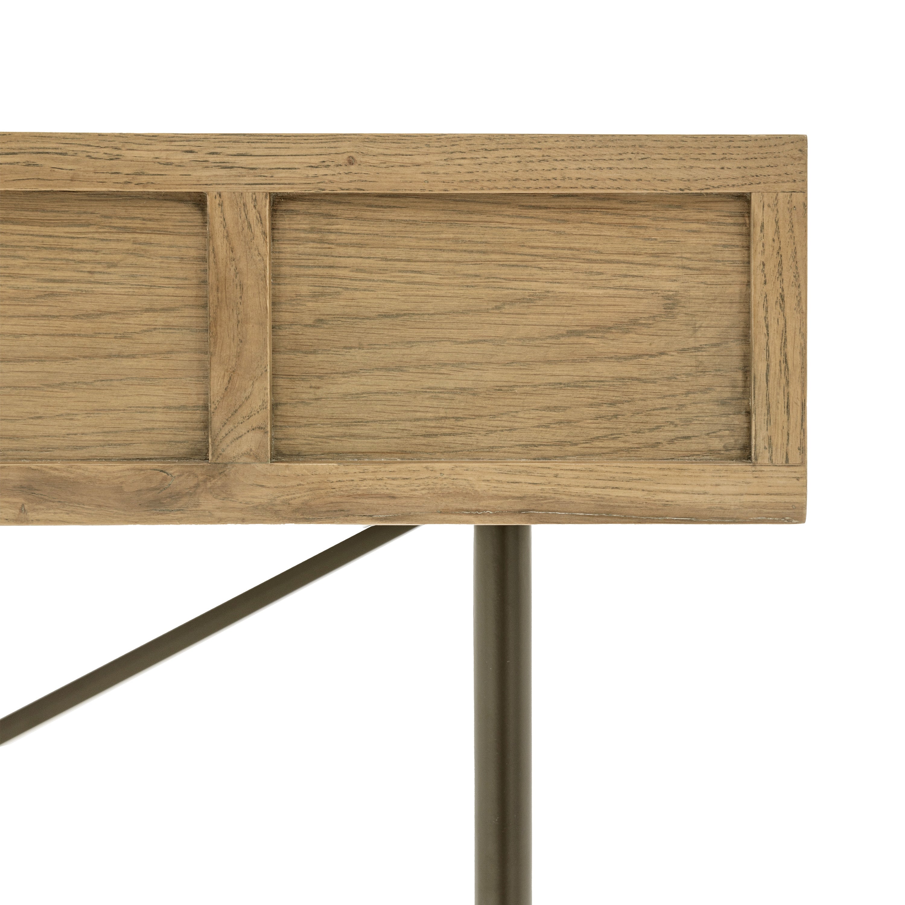 Fore Panelled Black & Natural Wood Console Table