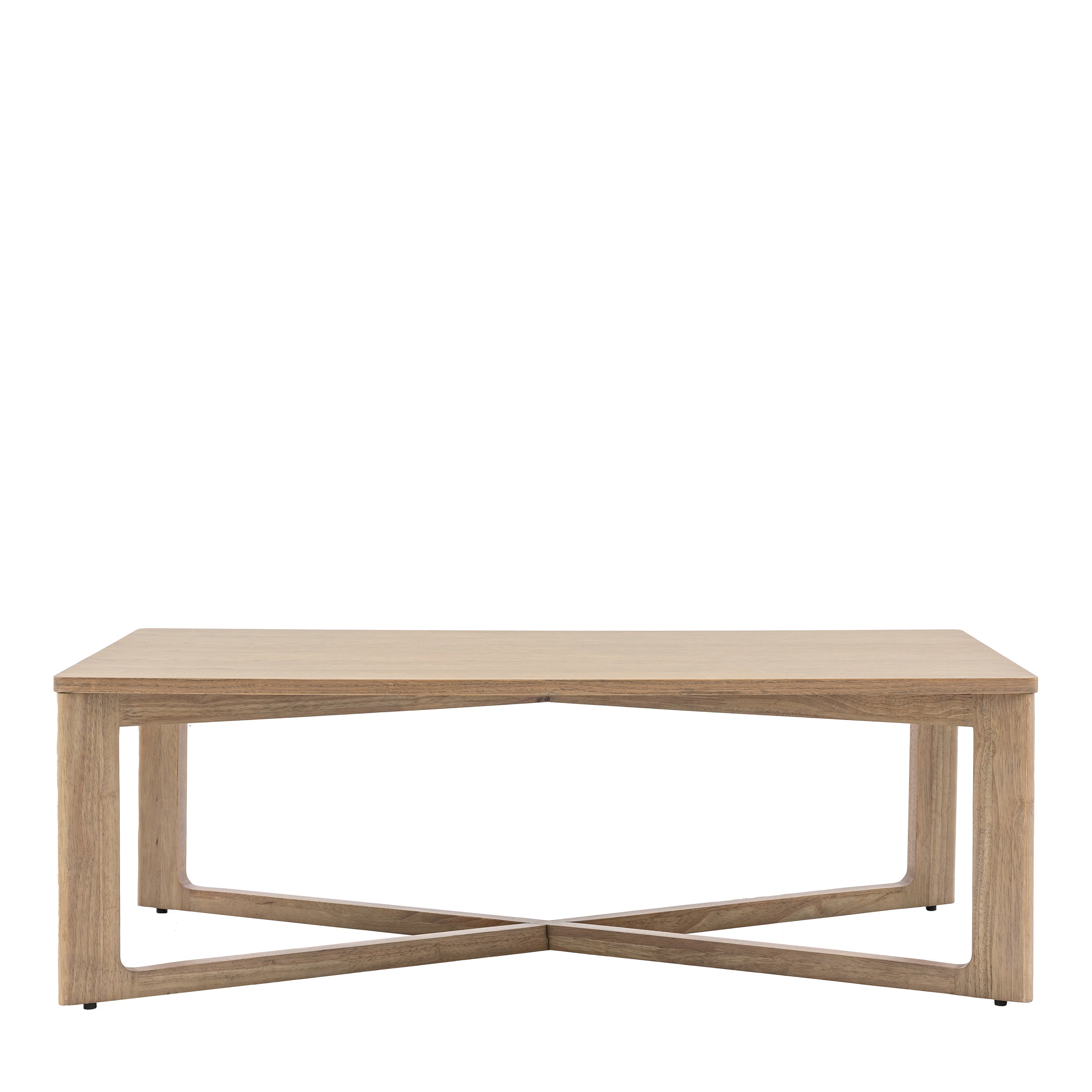 Fore Panelled Natural Oak Wood Rectangle Coffee Table