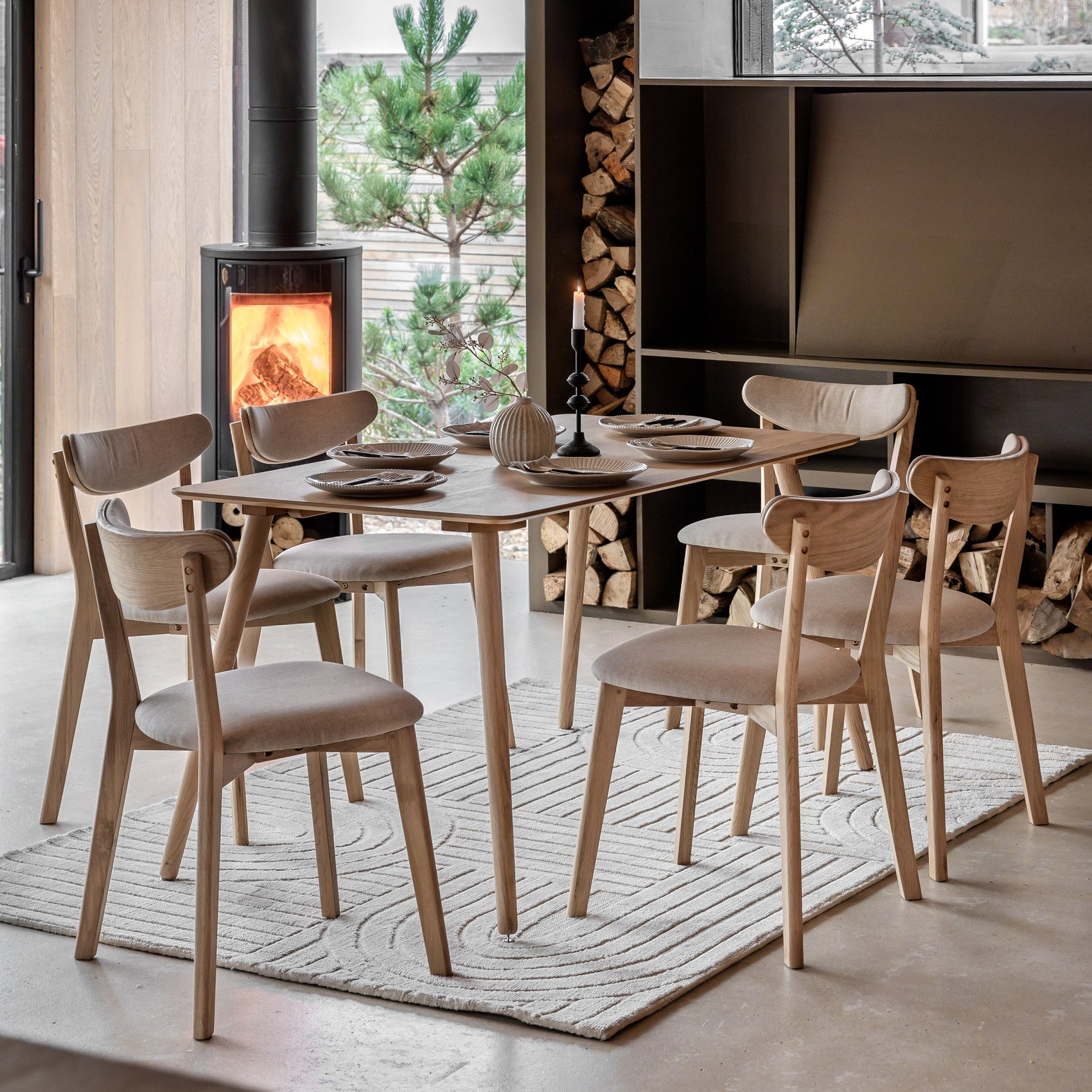Laceby Natural Oak Wood Dining Table | 4-6 Seater