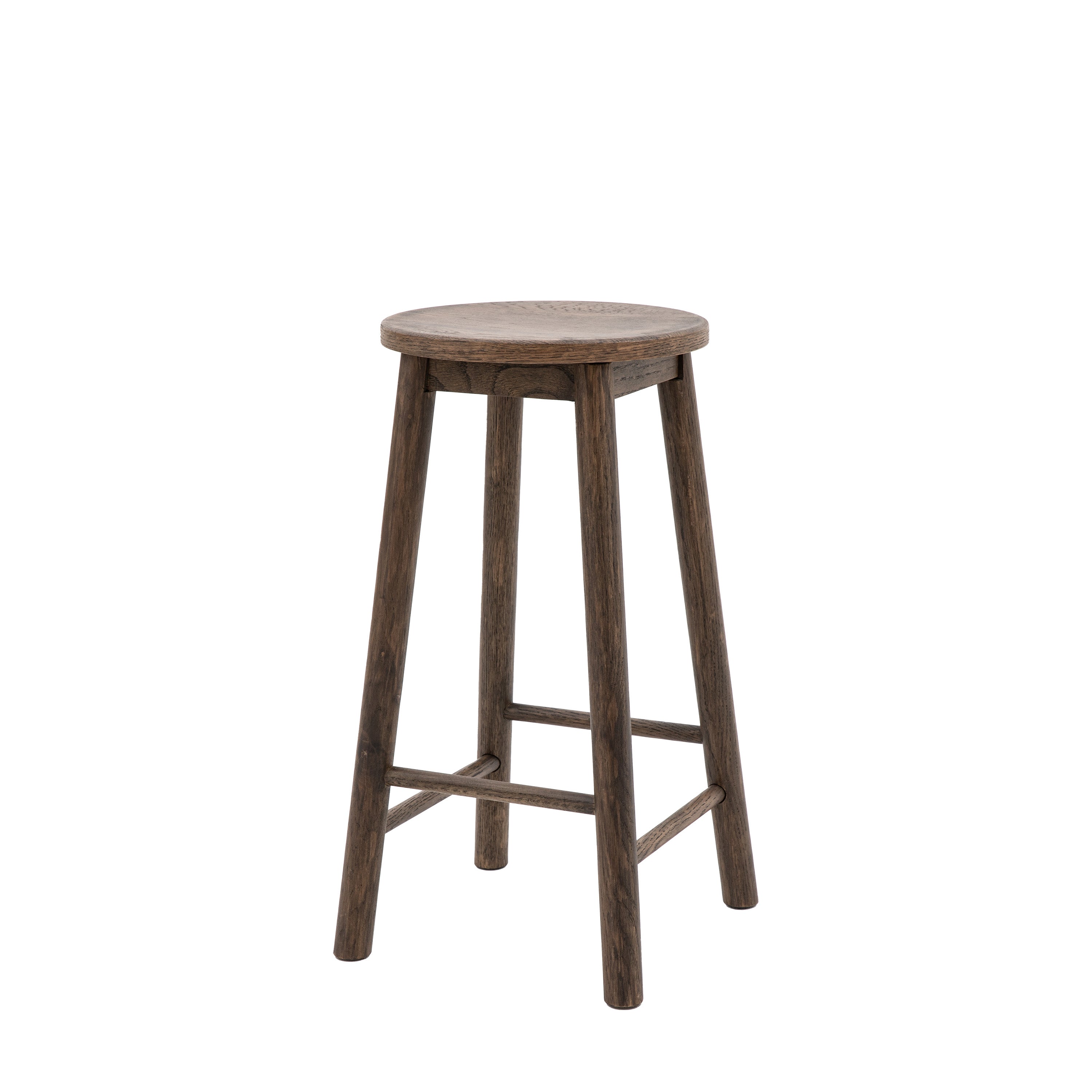 Laceby Smoked Oak Wood Bar Stool