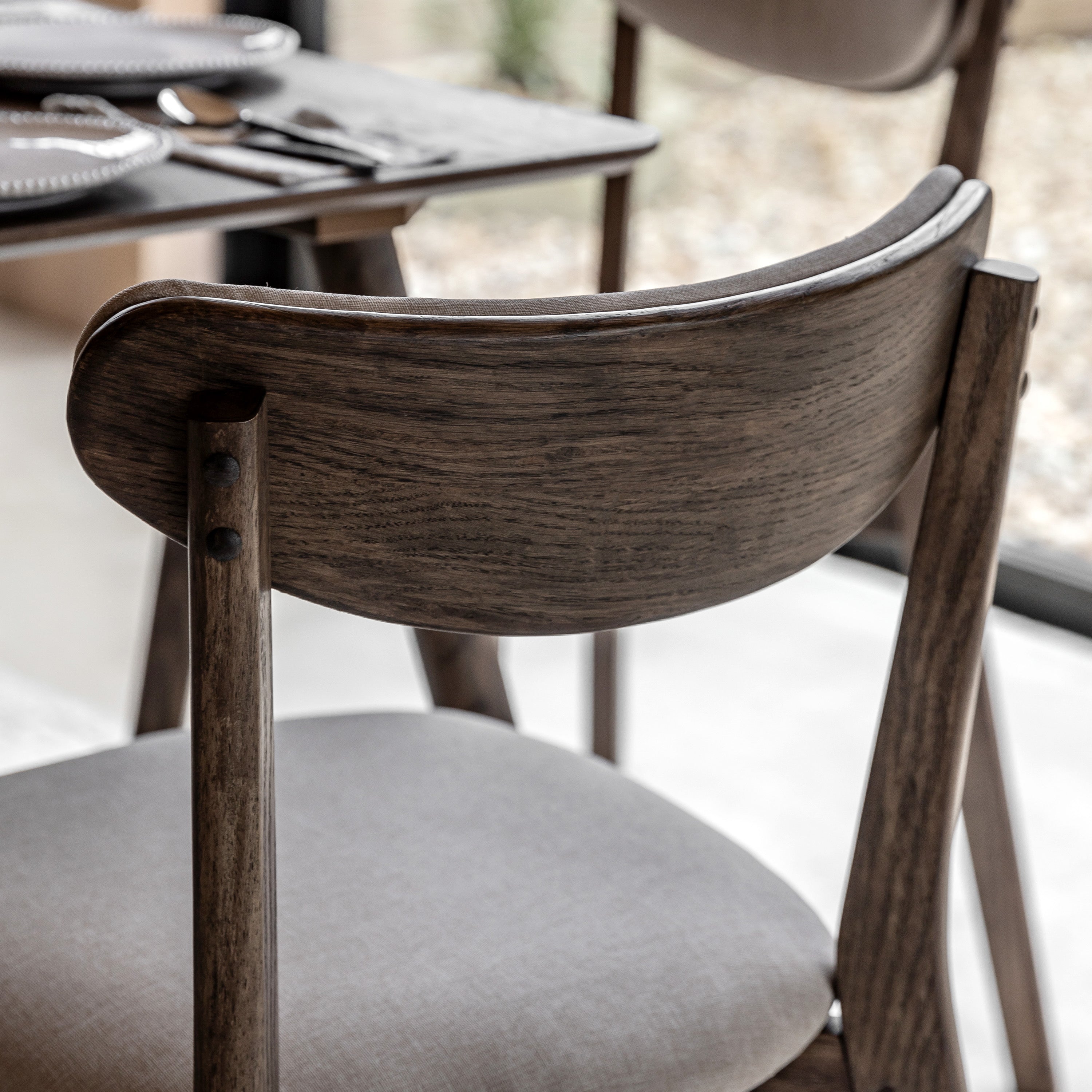 Set of 2 Laceby Smoked Oak Wood Dining Chair