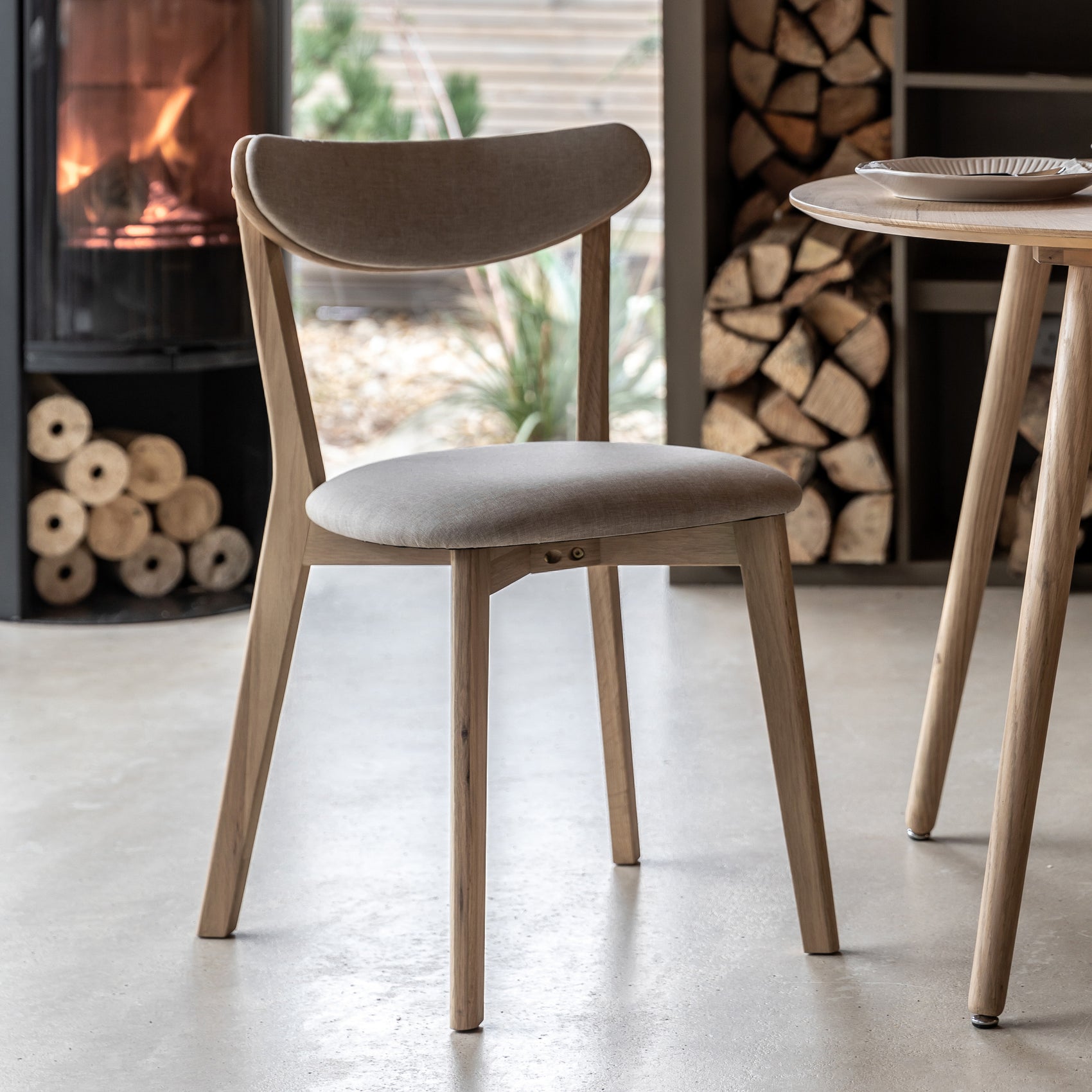 Set of 2 Laceby Natural Oak Wood Dining Chair