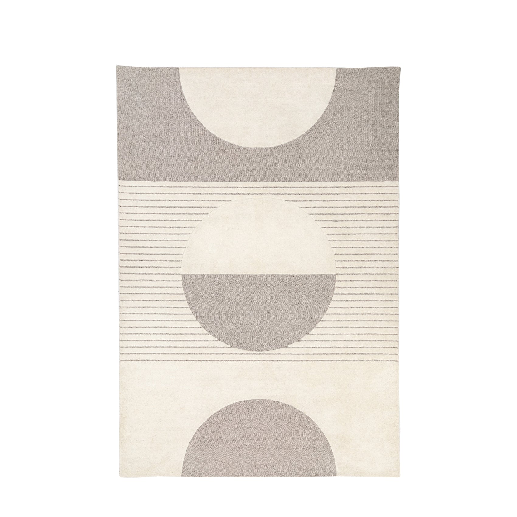 Maplehill Grey & Cream Lambswool Rectangle Rug