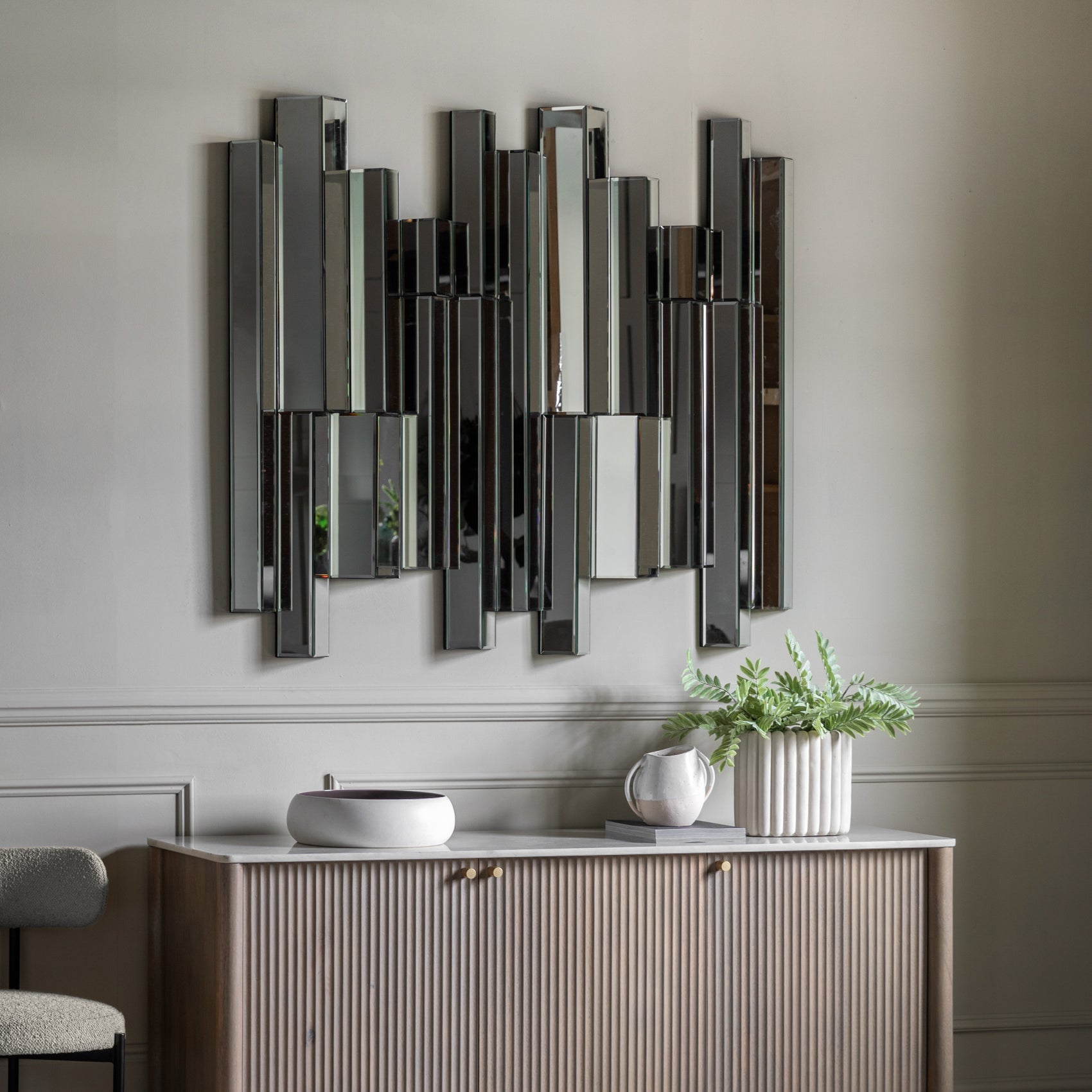 Dario Art Deco Bevelled Panels Wall Mirror