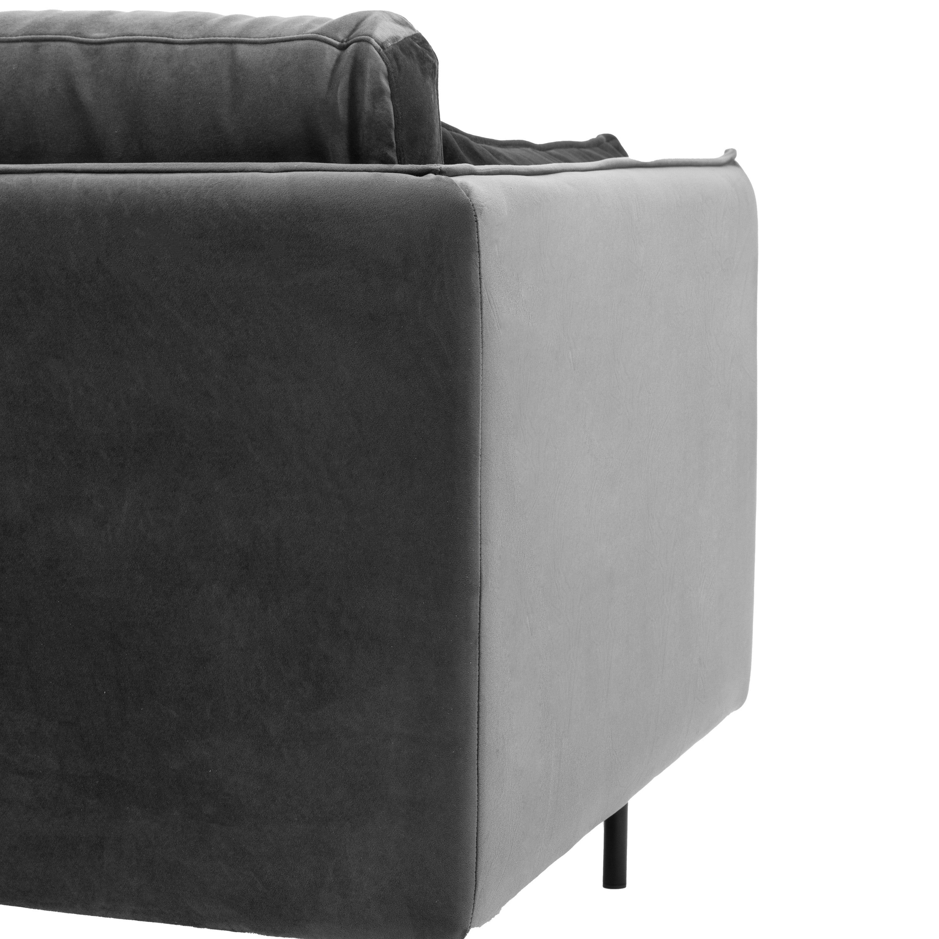 Mumford Truffle Black Velvet Sofa | 3 Seater
