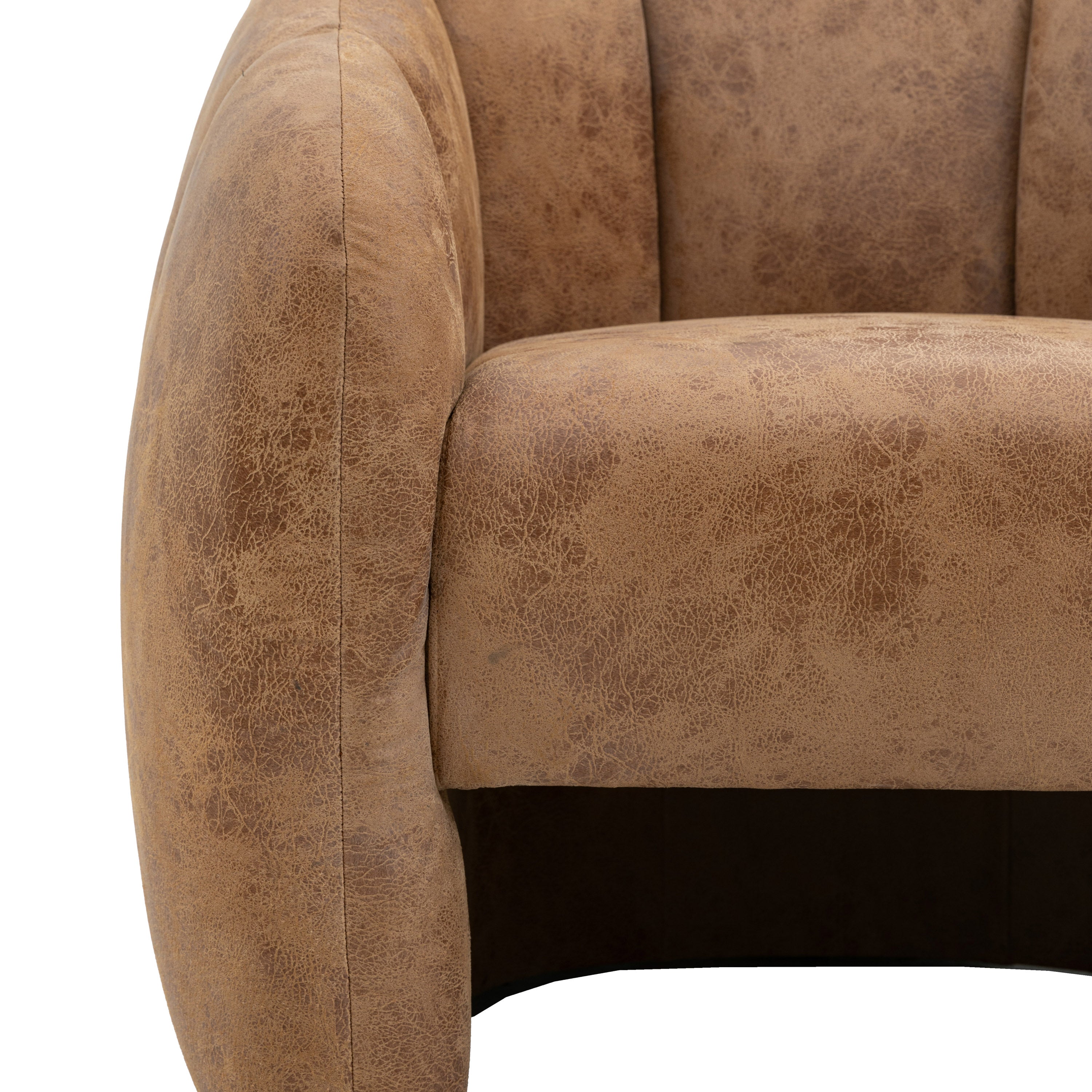 Benson Tan Brown Leather Tub Armchair