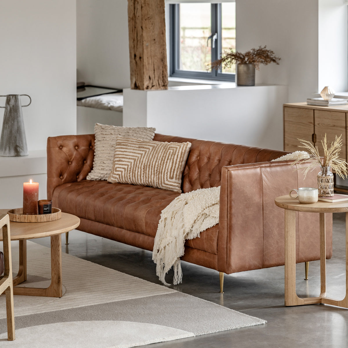 Castro Antique Brown Leather Sofa | 3 Seater