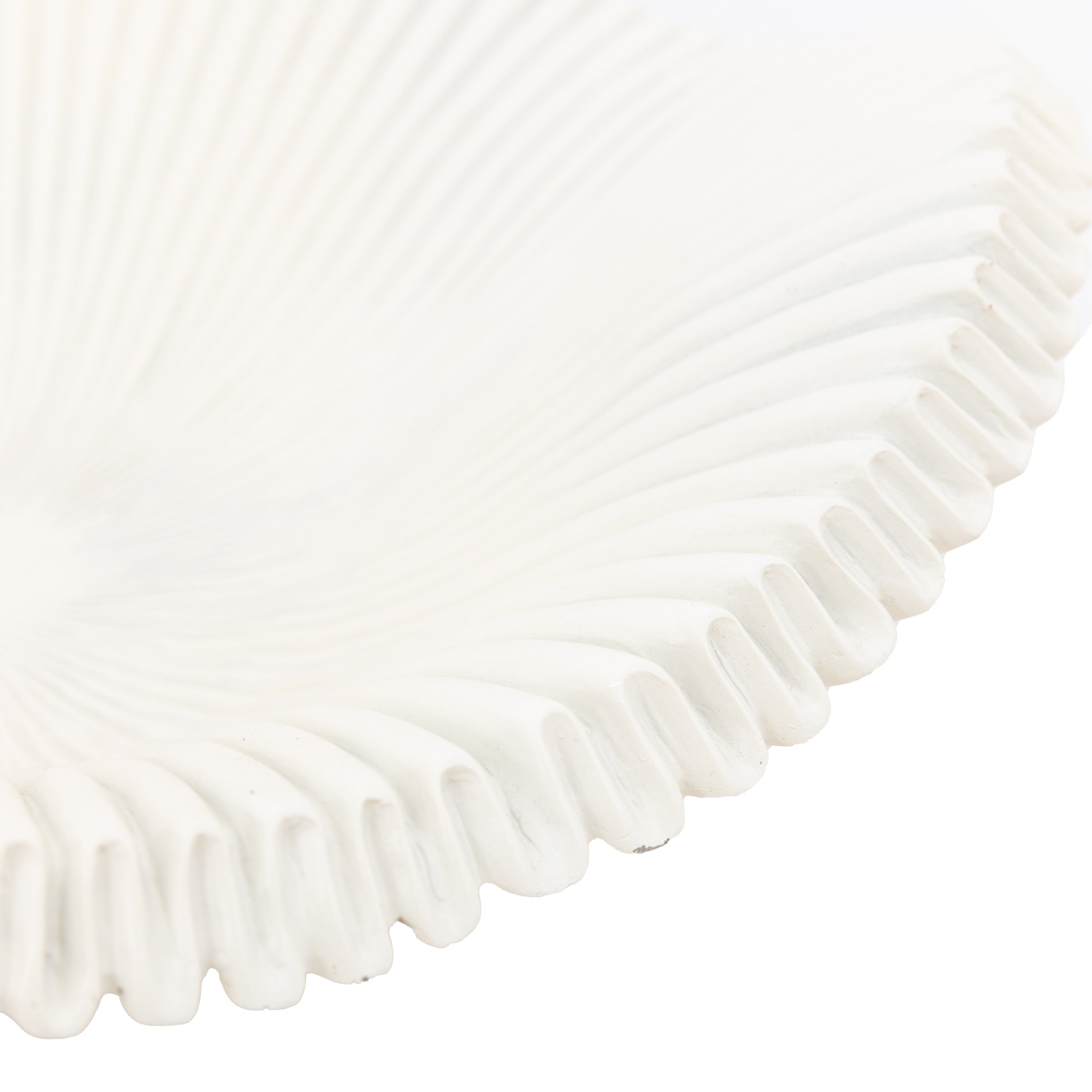 Adair White Stone Ridged Tray Dish
