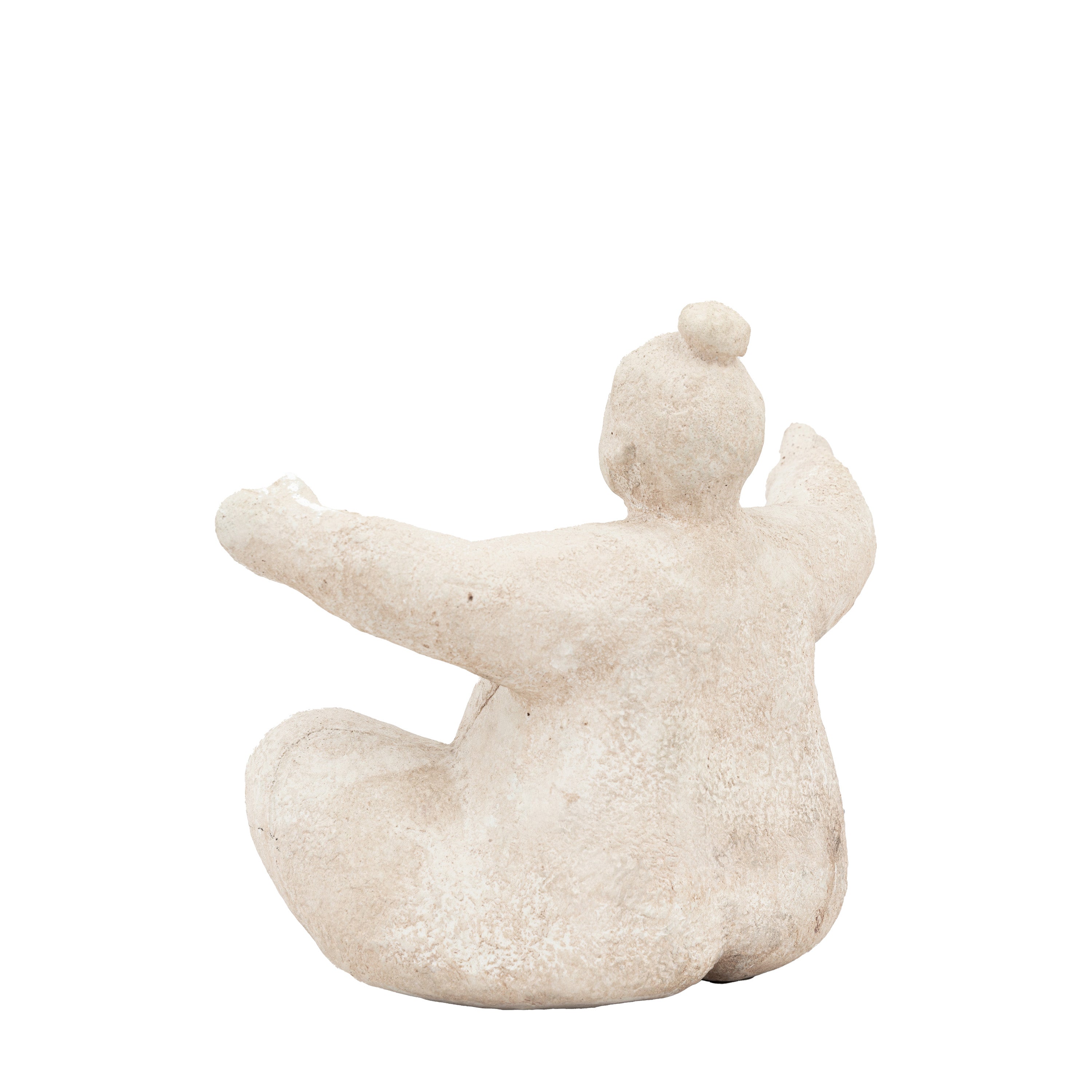 Sitting Lady Arms Open Cement Ornament